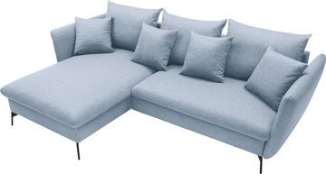 andas Ecksofa LIVORNO,258 cm, L-Form, Schlaffunktion u. Bettkasten (139/224cm), Samt, Struktur, Webstoff