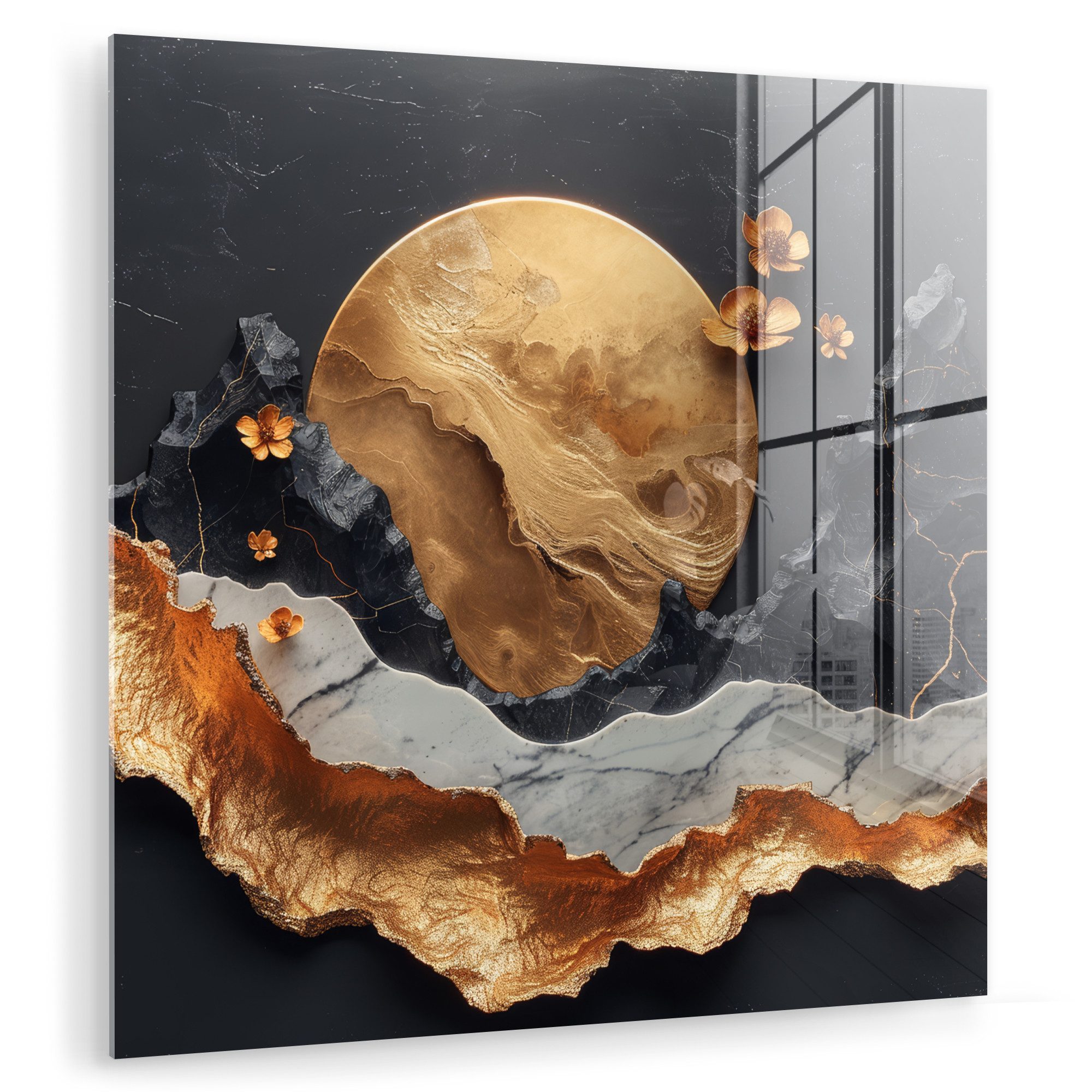 MuchoWow Acrylglasbild Kunst - Gold - günstig online kaufen