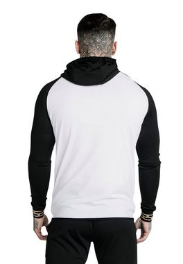 Siksilk Sweater SikSilk Sweatjacke Herren SCOPE CONTRAST ZIP THROUGH HODDIE SS-16735 Black/White