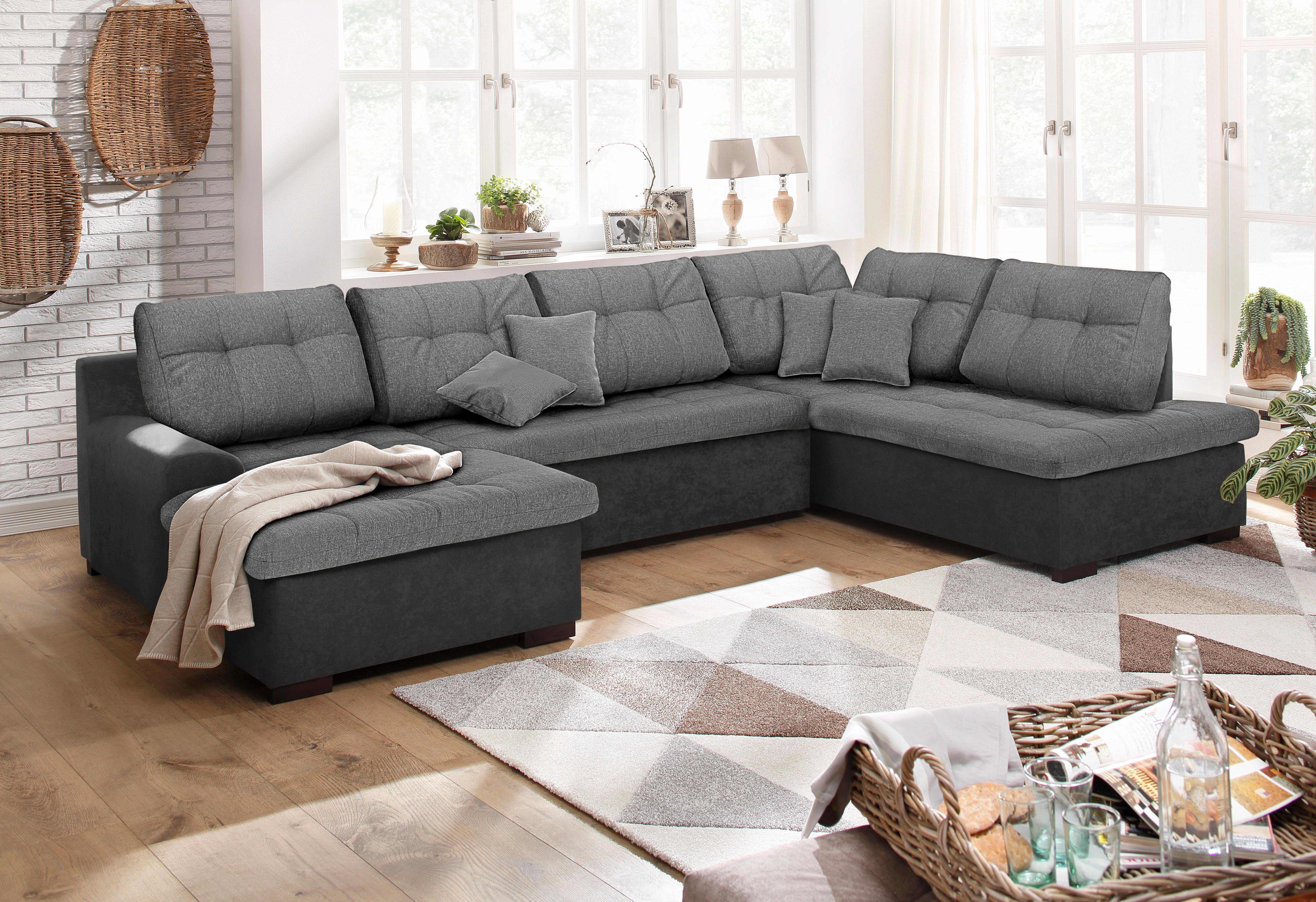 Home affaire Wohnlandschaft Föhr U-Form, wahlweise mit Bettfunktion