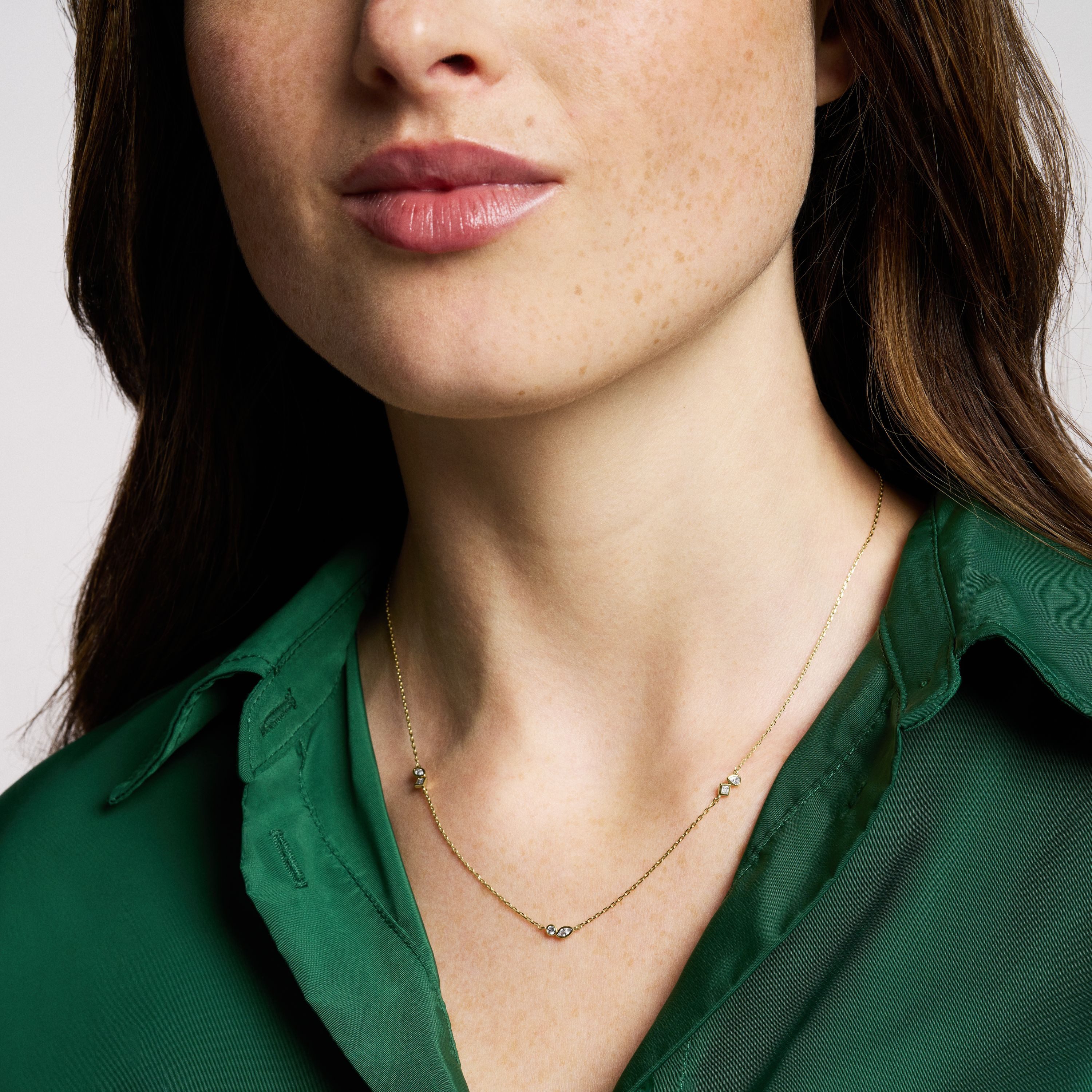 Fossil Kette ohne Anhänger Schmuck Geschenk Metall Halskette ELLIS, mit Zirkonia (synth) – Bild 5 von 5