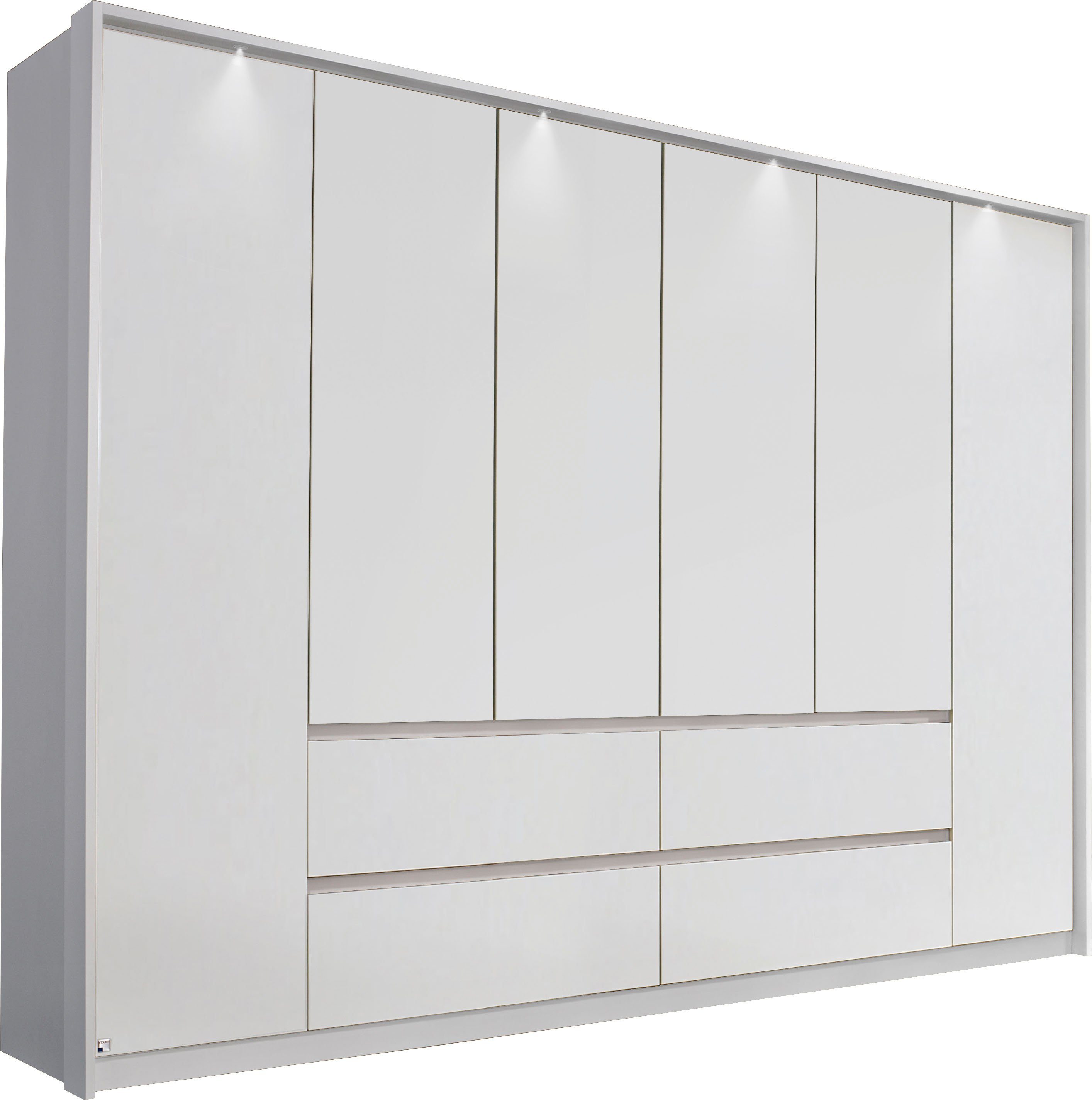 rauch Kleiderschrank Schrank Schlafzimmerschrank Garderobe Stauraum MAINZ mit Passepartout optionale Beleuchtung, Außentüren mit …