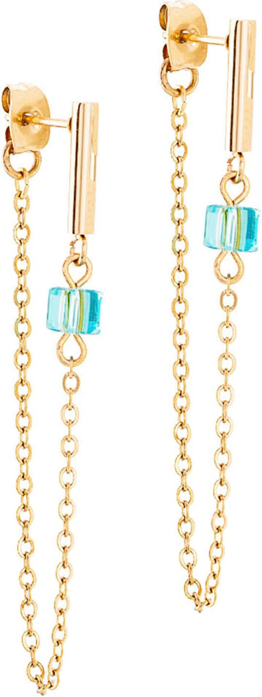 COEUR DE LION Paar Серьги-гвоздики Schmuck Edelstahl GeoCUBE® Mini Cubes & Chain Würfelkette, Made in Germany - mit Swarovski® Kristall