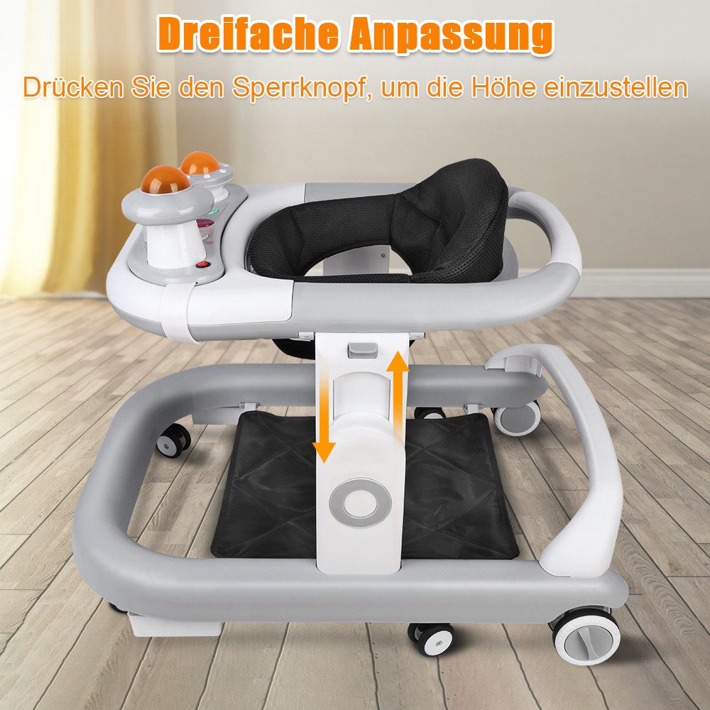 JEOBEST Lauflernhilfe Babywalker Spiel- und Lauflernwagen, mit Musik,Spiele günstig online kaufen