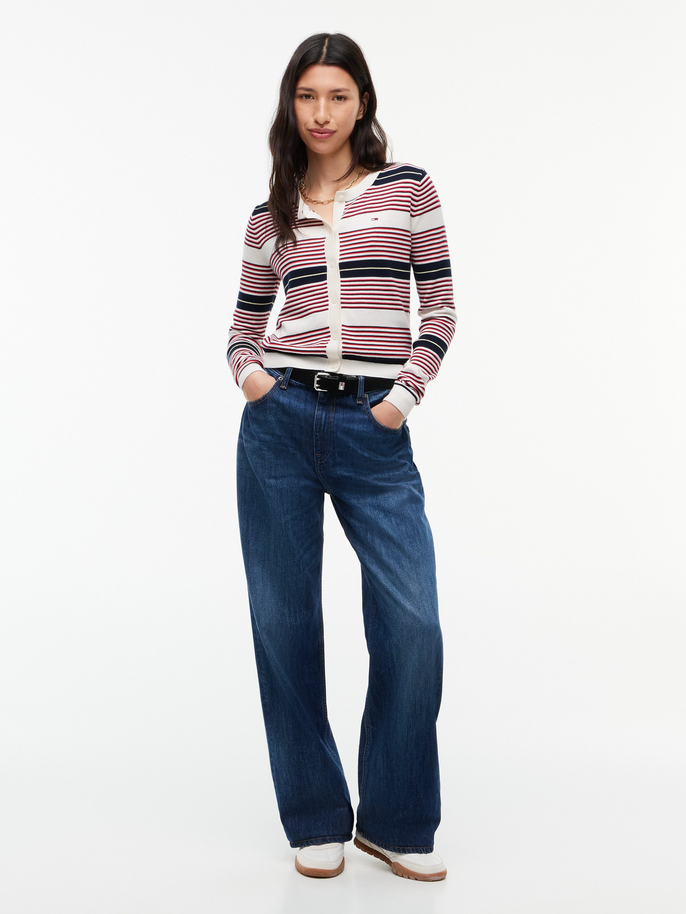 Tommy Jeans Strickjacke TJW ESSENTIAL CREW NECK CARDIGAN Baumwolle – Bild 4 von 5