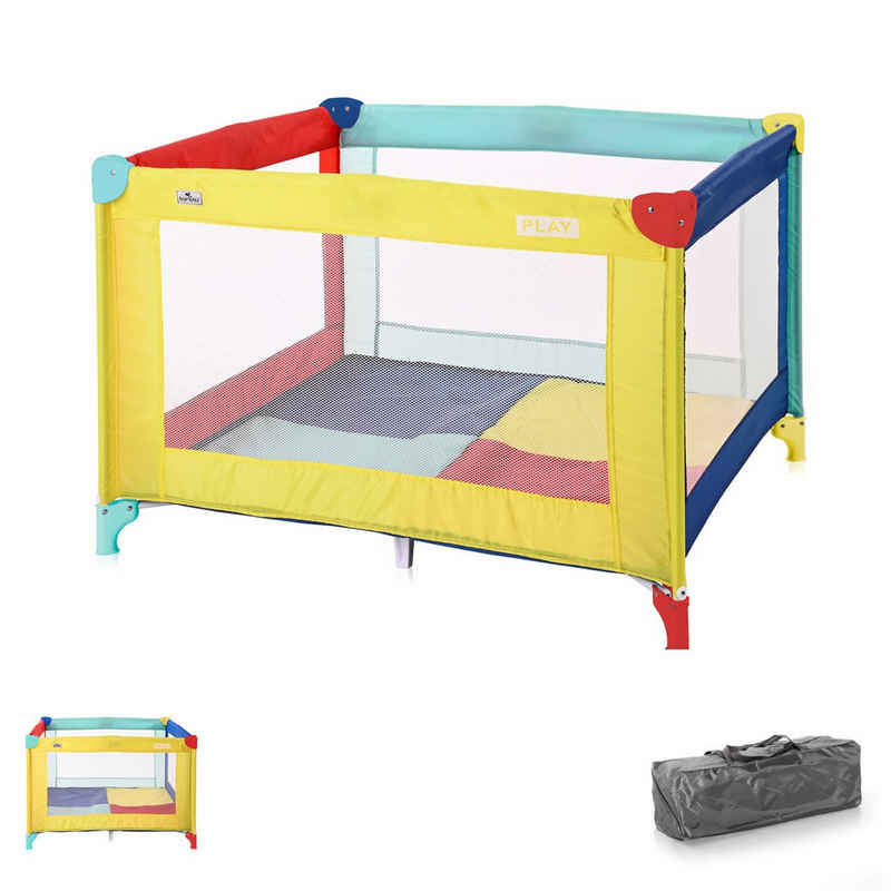 Lorelli Laufstall Reiselaufstall PLAY, Laufstall klappbar mit Spieldecke, Tragetasche