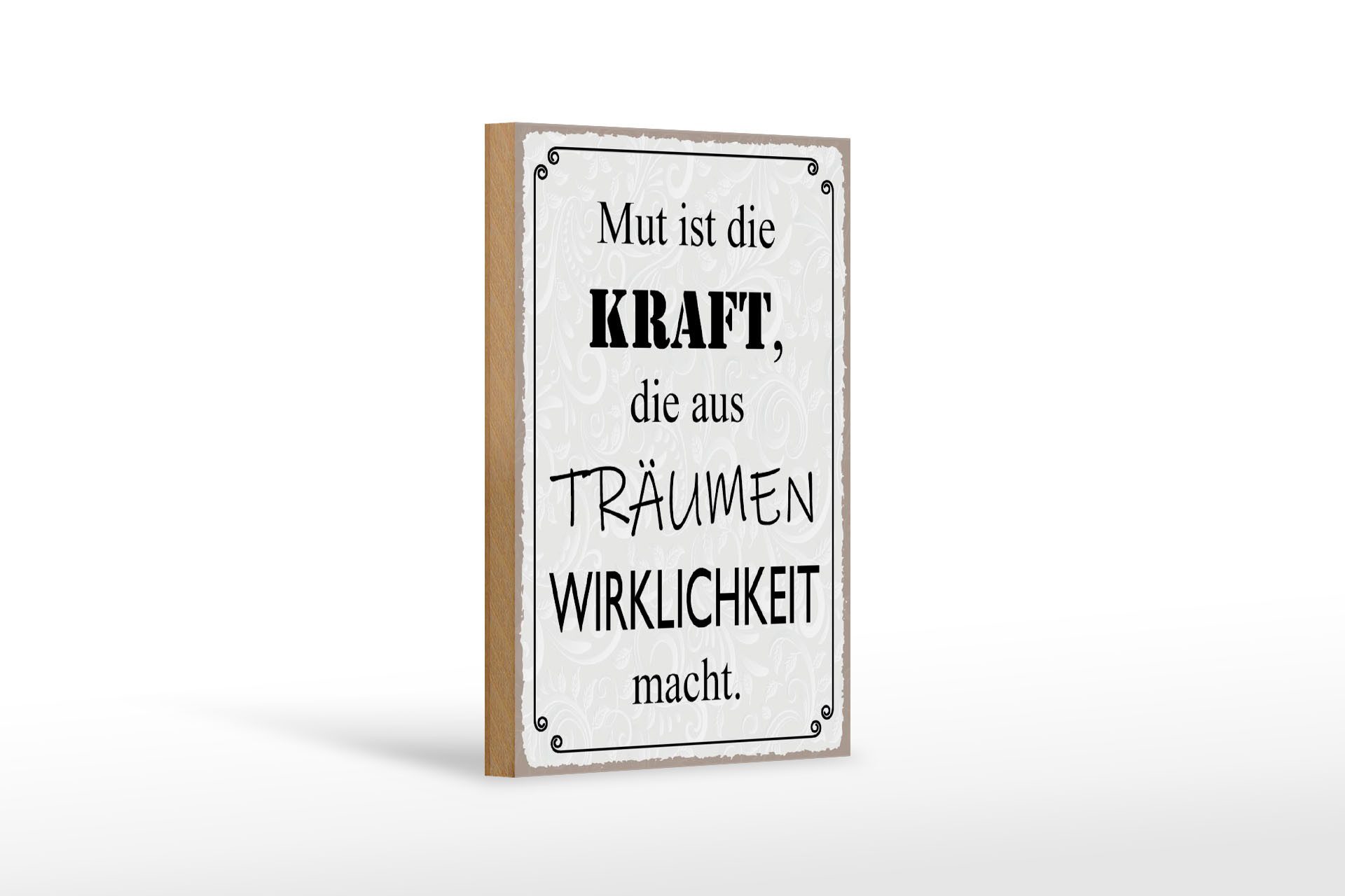 Femer GmbH Holzbild Spruch 12x18cm Mut günstig online kaufen