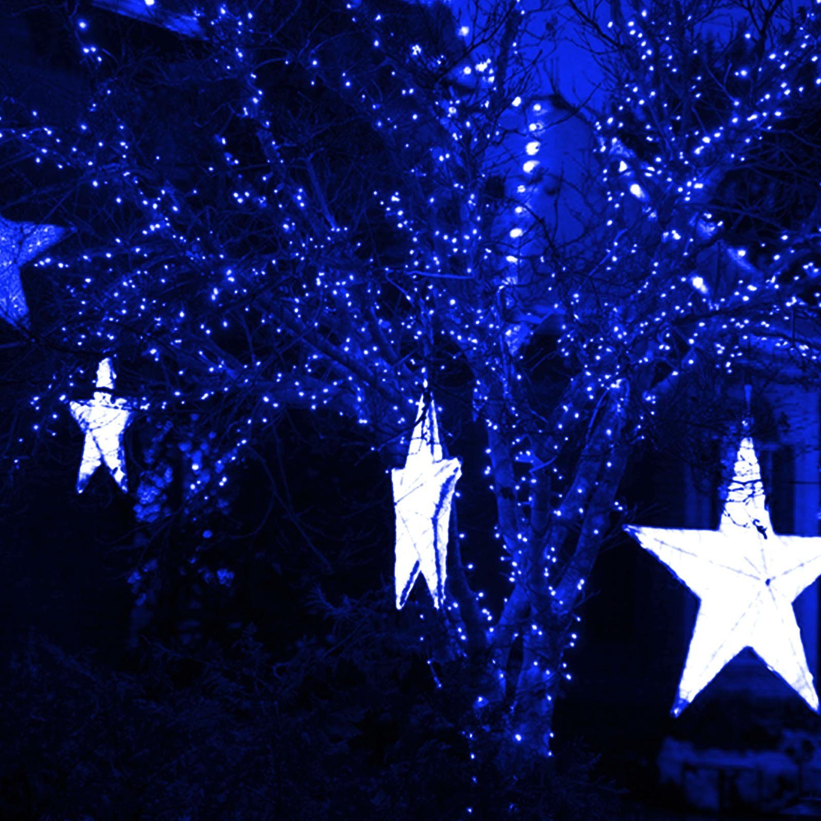 Garten 20m Lichterkette LED-Baummantel for LED Blau Baum, Party Weihnachten 156-flammig Außen Rosnek Innen