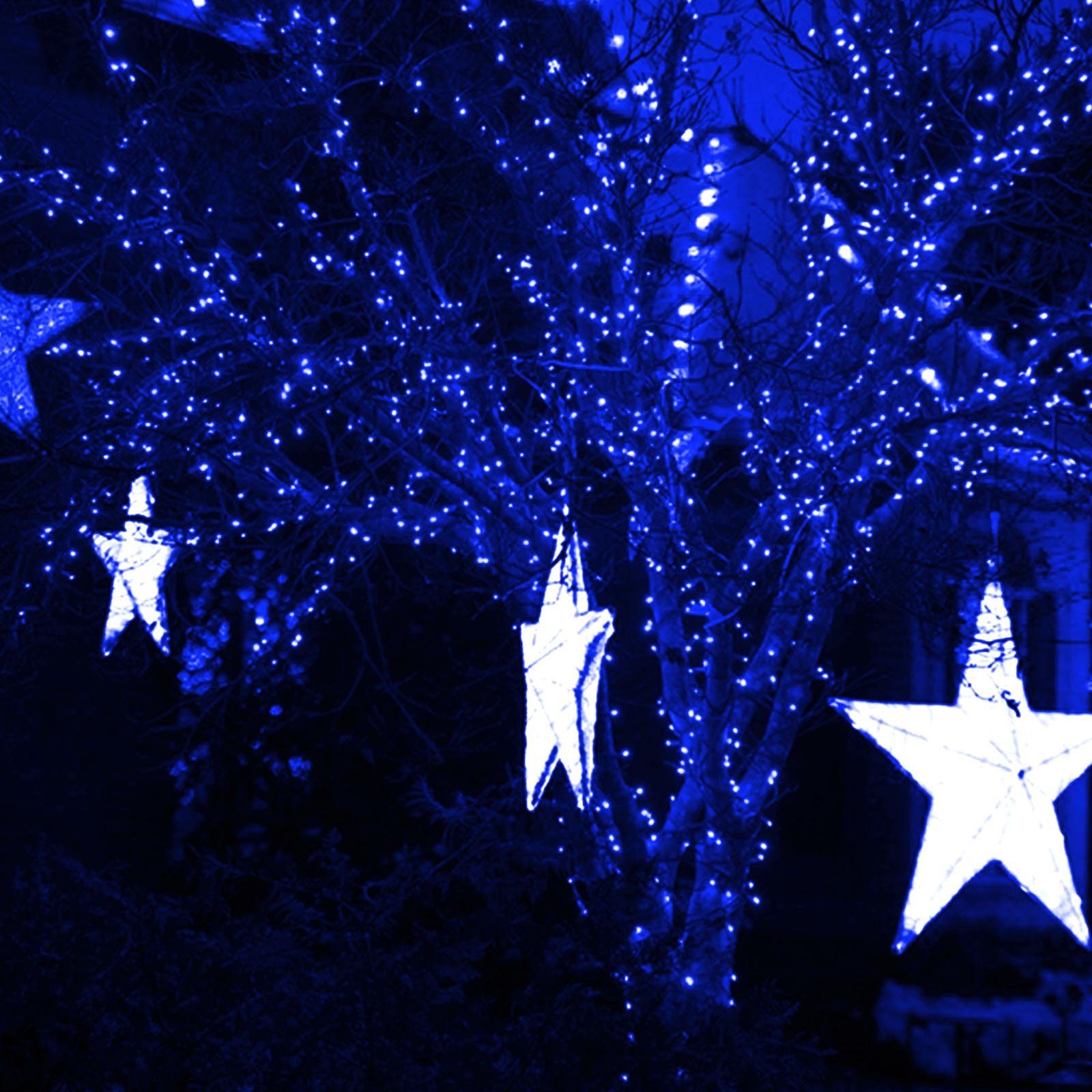 Rosnek LED-Baummantel 20m LED Lichterkette for Außen Innen Party  Weihnachten Garten Baum, 156-flammig