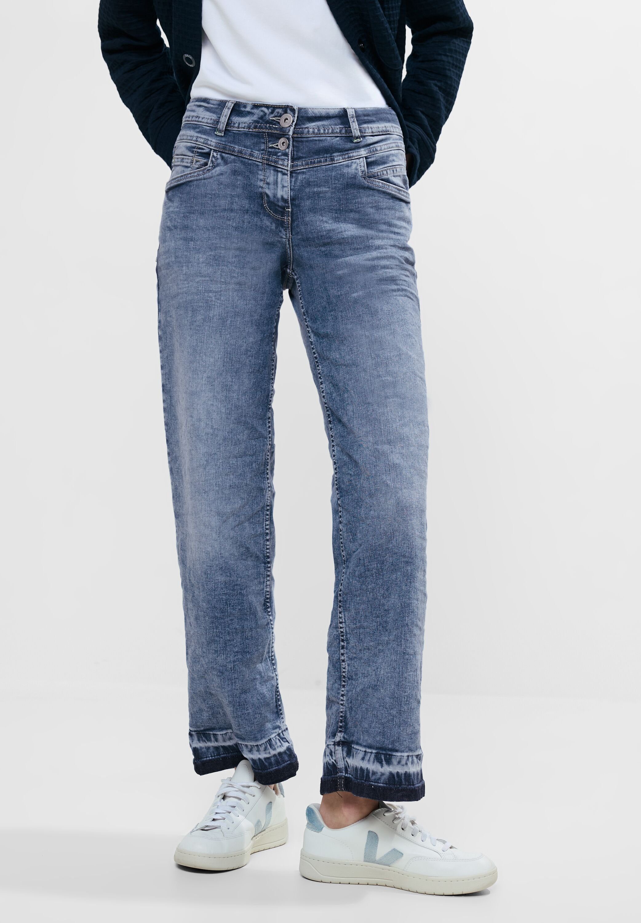 Cecil Loose-fit-Jeans Neele Fresh Blue im Culotte-Stil und mit Elasthan