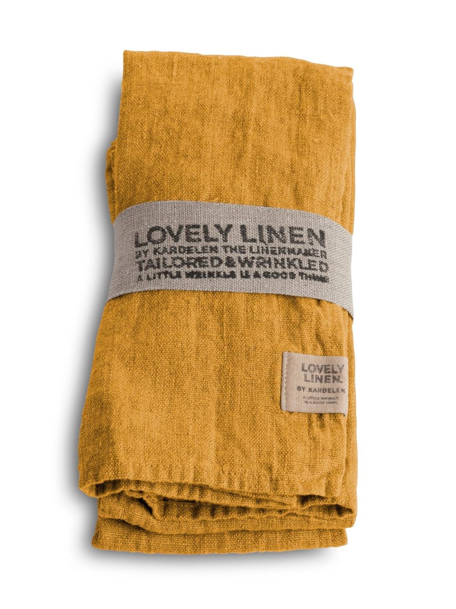 Lovely Linen Stoffserviette Linen Lovely Serviette Leinen honey (1 Stück), LOVELY 45X45 HONEY 4-PACK L25xB12xH3 CM