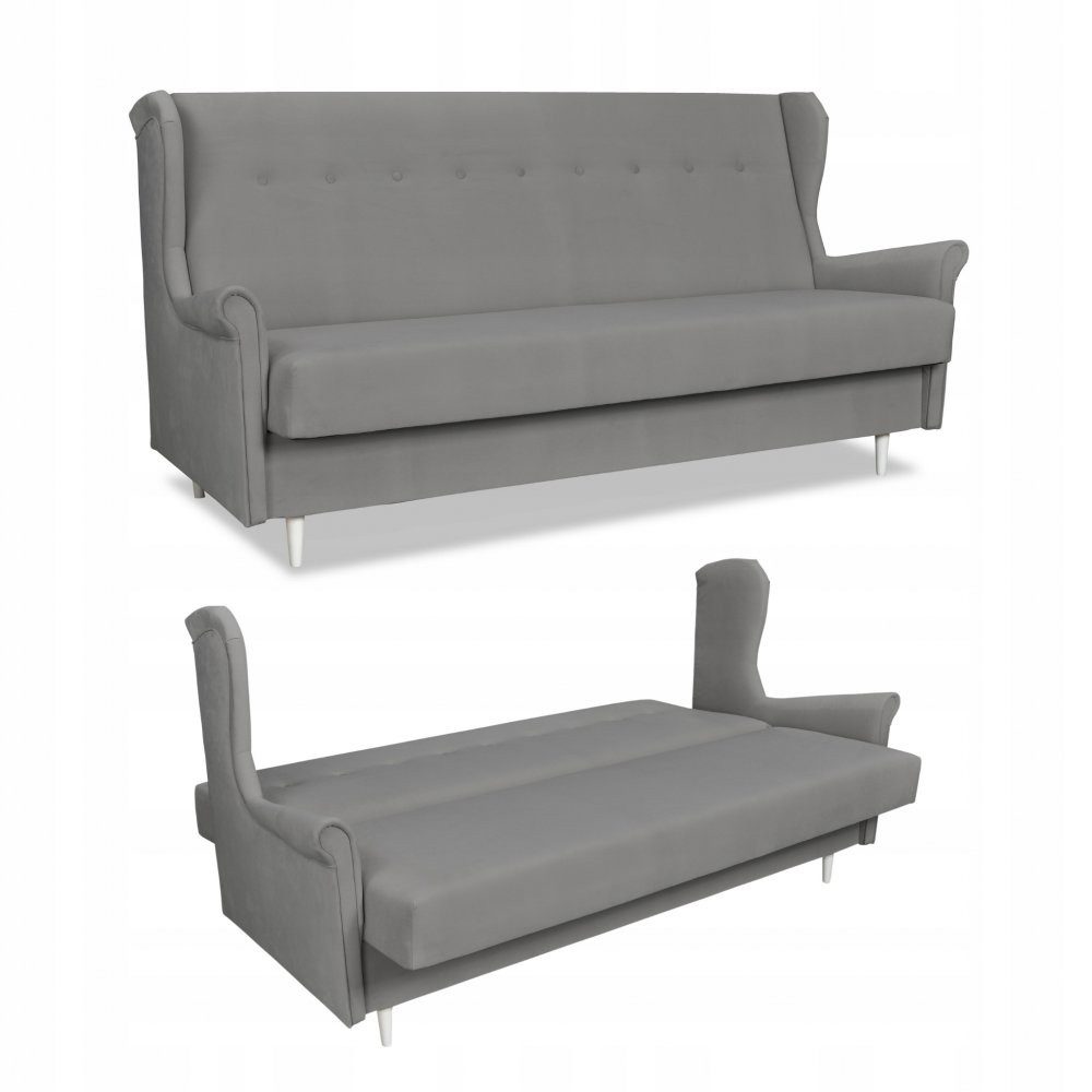 Family Meble Sofa Family Meble Schlafsofa Ari Trinity 14 grau mit Bettkasten 185x118 cm, 1 Teile