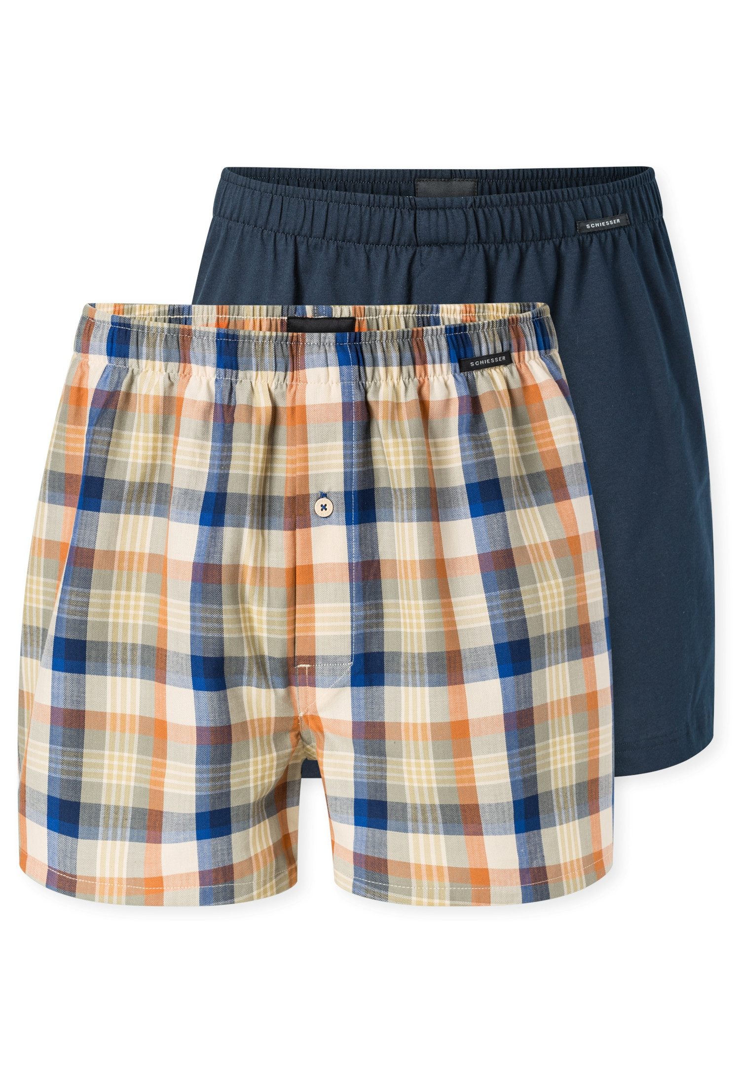 Schiesser Weiter Boxer Boxershorts Multipack Eingriff mit Knopf, elastischer Bund, lockere Passform