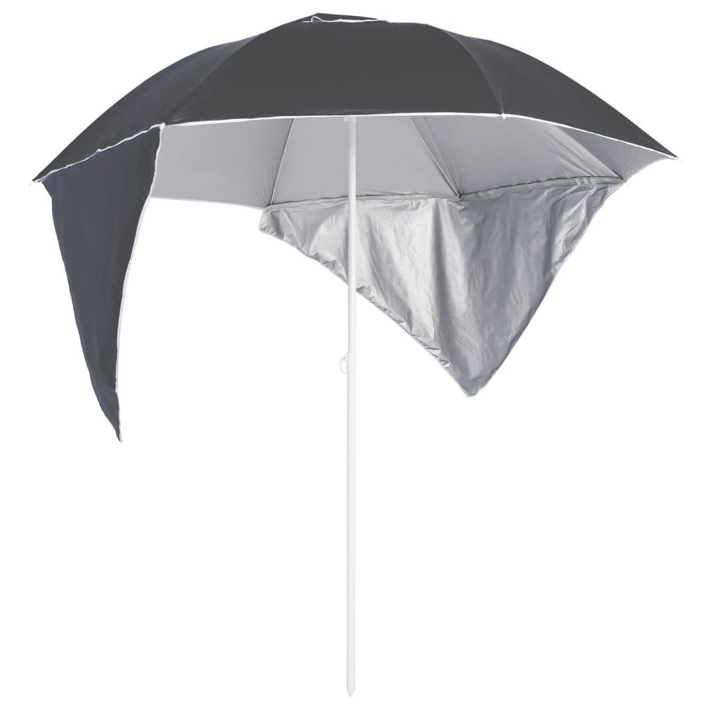 Sonnensegel Strandschirm mit Seitenteilen Anthrazit 215 cm