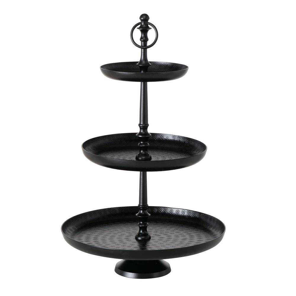 Griff Dekoration Elegantes BOLTZE für cm 53 3-stöckig Schwarz, Design Noorwijk Dekoetagere mit