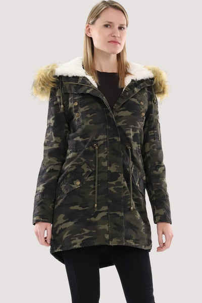 malito more than fashion Parka 81109 Winterjacke in Camouflage Military-Look mit Teddyfell