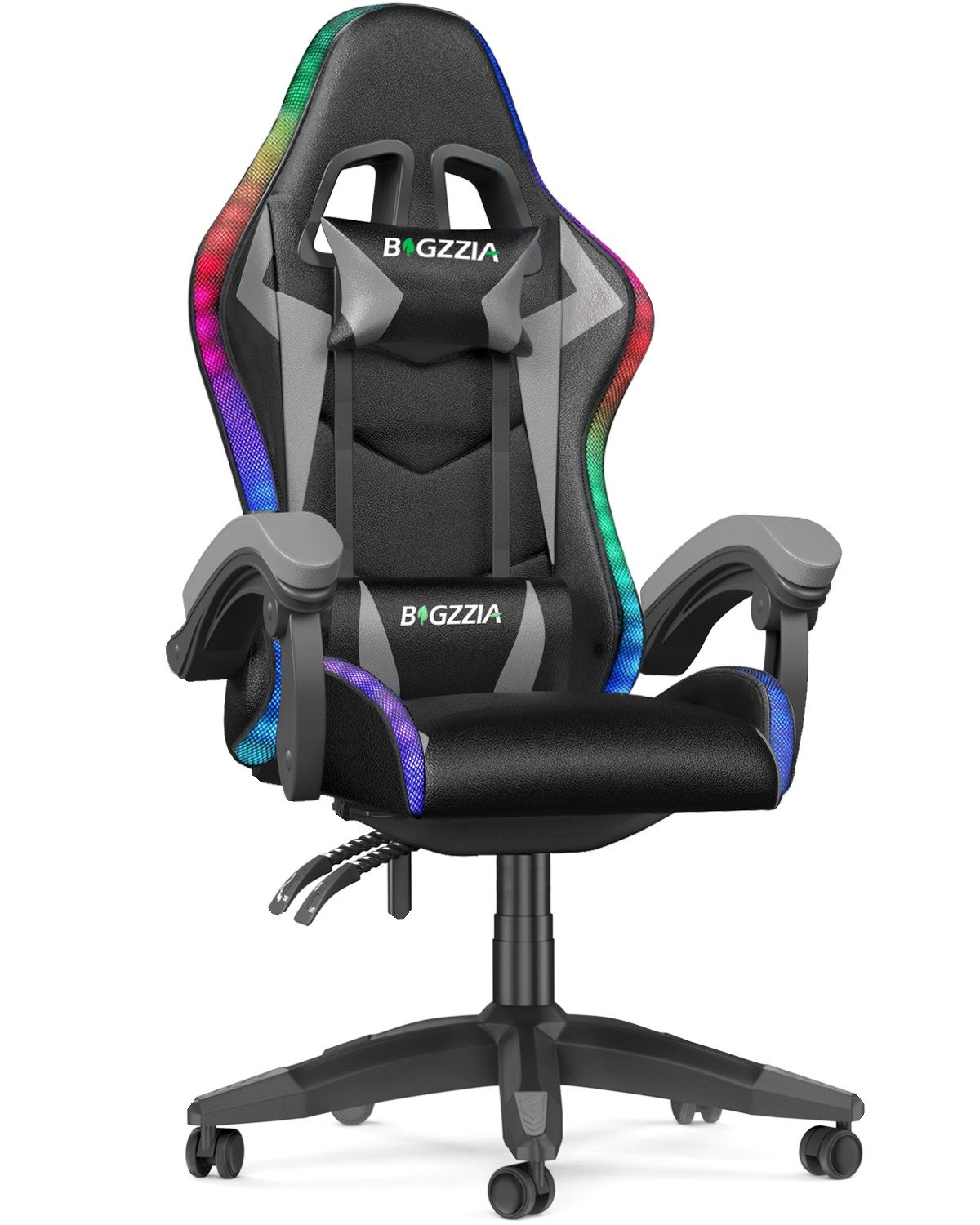Gywowken Gaming-Stuhl mit LED - Gaming Chair Ergonomisch - 90-155° Rückenlehne
