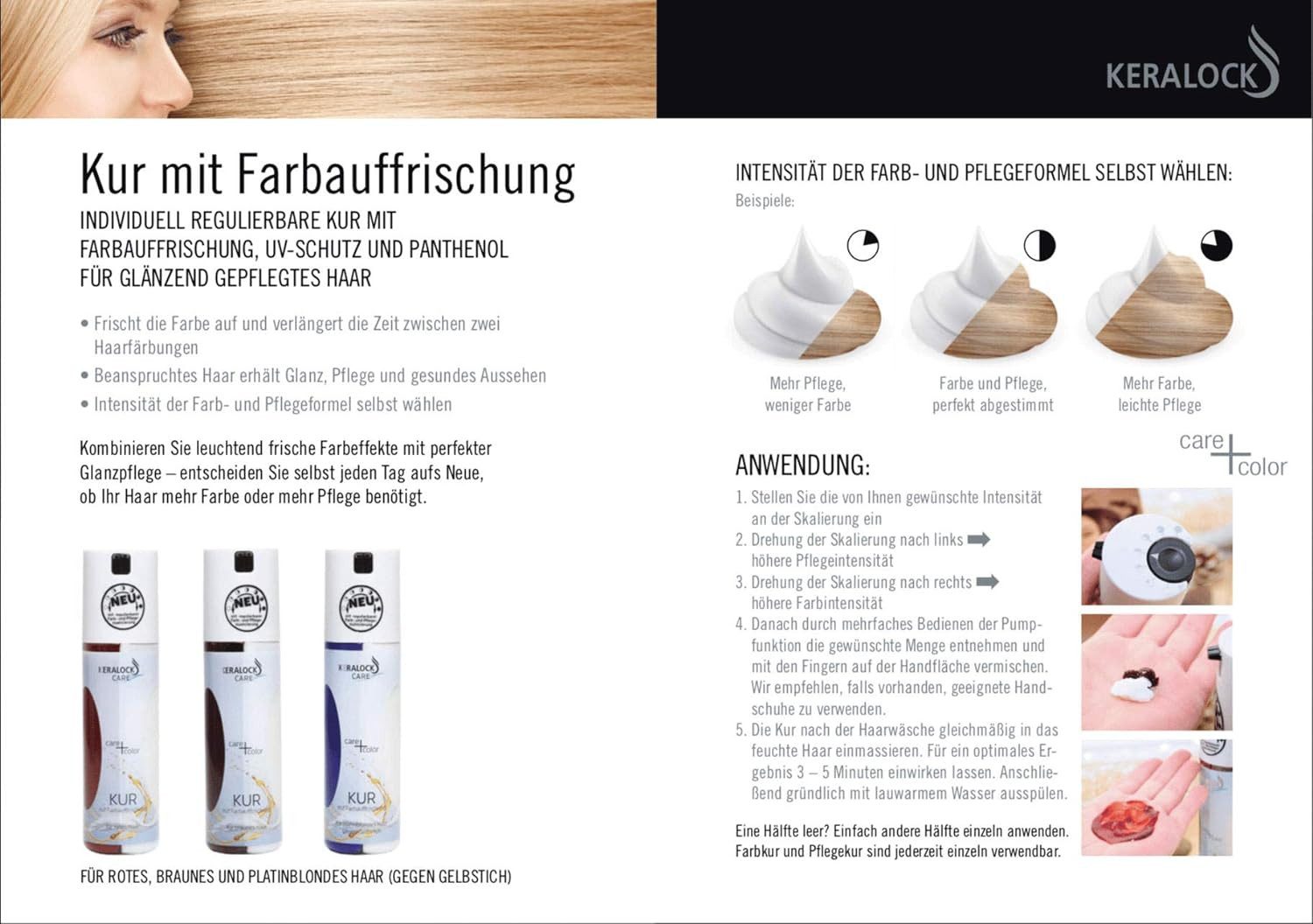 Keralock Haarkur Care + Color für braunes Haar