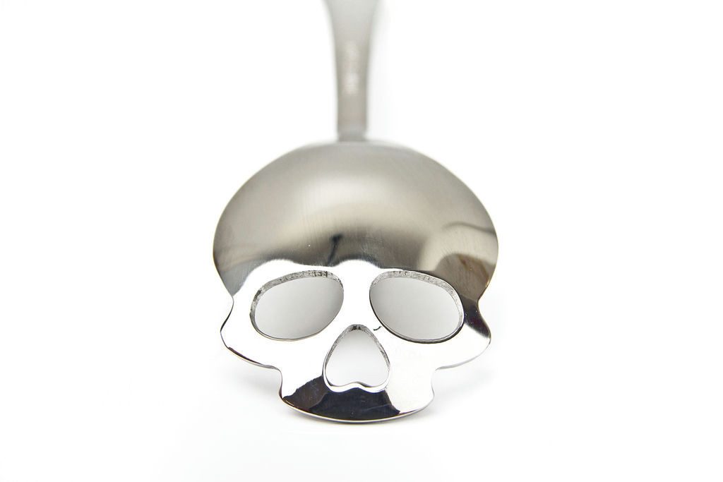 SuckUK Zuckerlöffel Totenkopf-Zuckerlöffel, Edelstahl Kaffee-Löffel - stylisch & rostfrei (1 Stück), Der Hingucker für deinen Kaffee – cool, langlebig, einzigartig