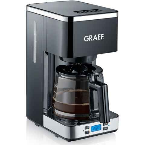 Graef Filterkaffeemaschine FK 502, 1,25l Kaffeekanne, Korbfilter 1x4, mit Timer und Glaskanne