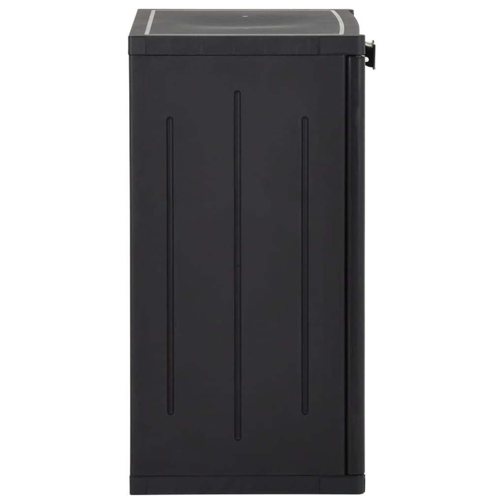 vidaXL Garten-Geräteschrank, Gartenschrank Schwarz 65x45x88 cm PP Rattan-Optik
