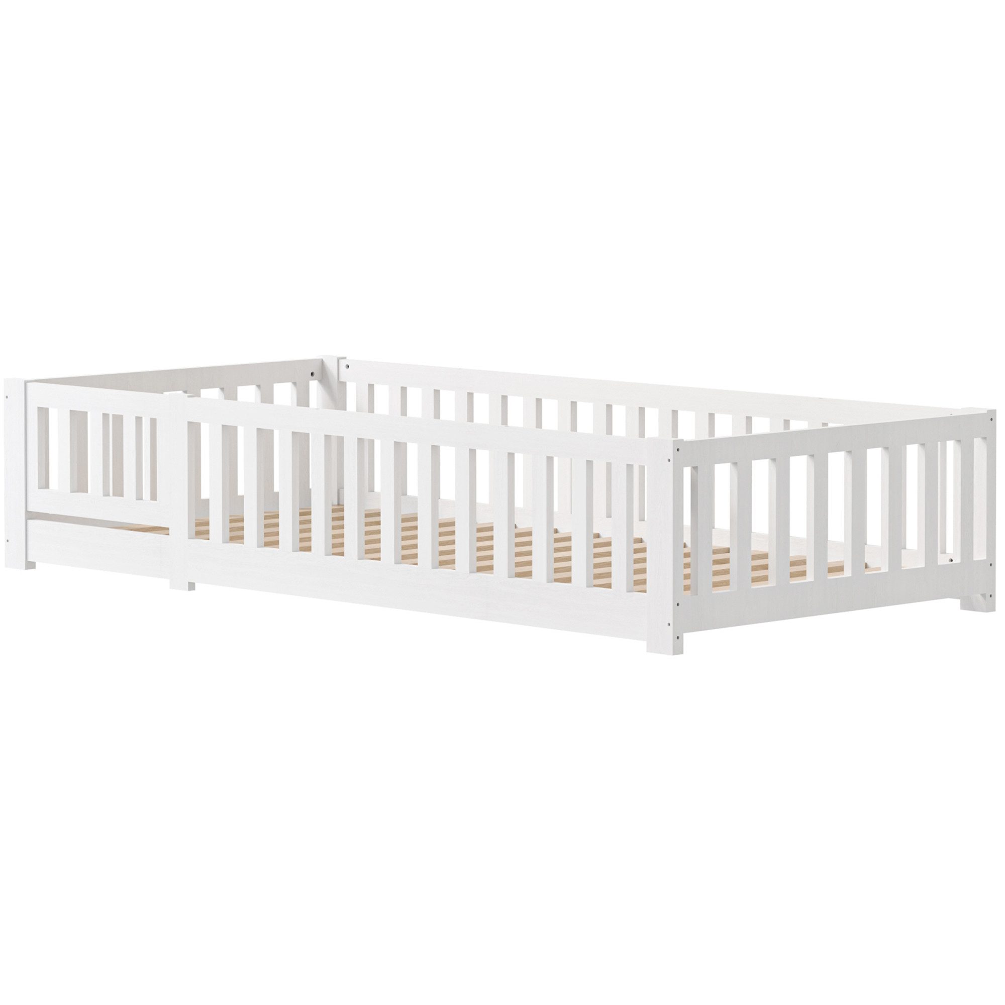 Kinderbett Bodenbett Massivholzbett mit Lattenrost