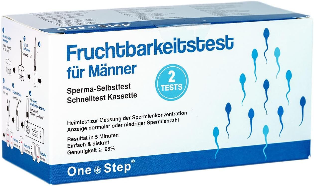 One+Step Fruchtbarkeitstracker Fruchtbarkeitstest Sperma Test für Männer - Spermientest für zu Hause, 2-tlg.