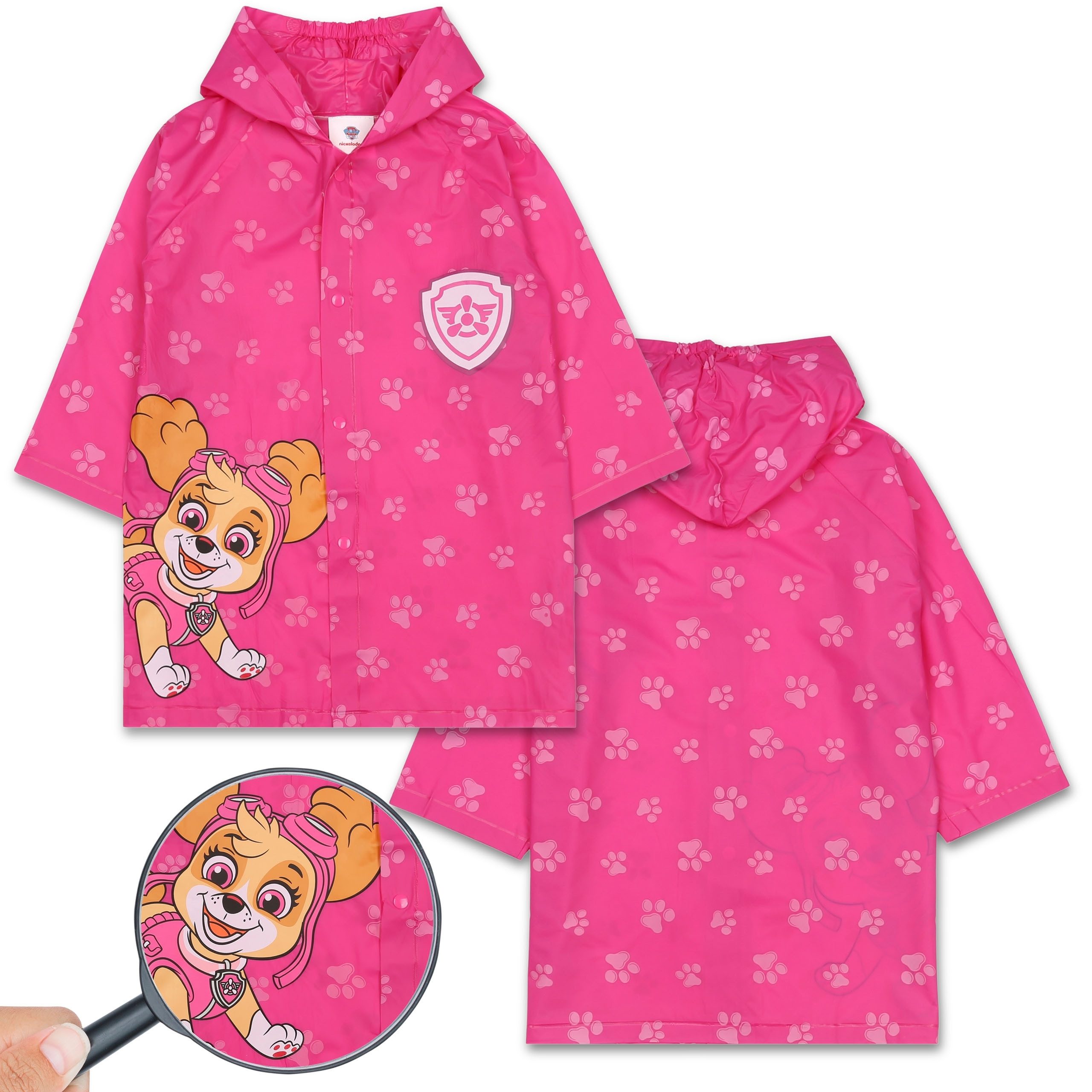 Regenjacke Paw Patrol Skye Regenmantel für Mädchen, Kapuzenmantel 7-8 Jahre