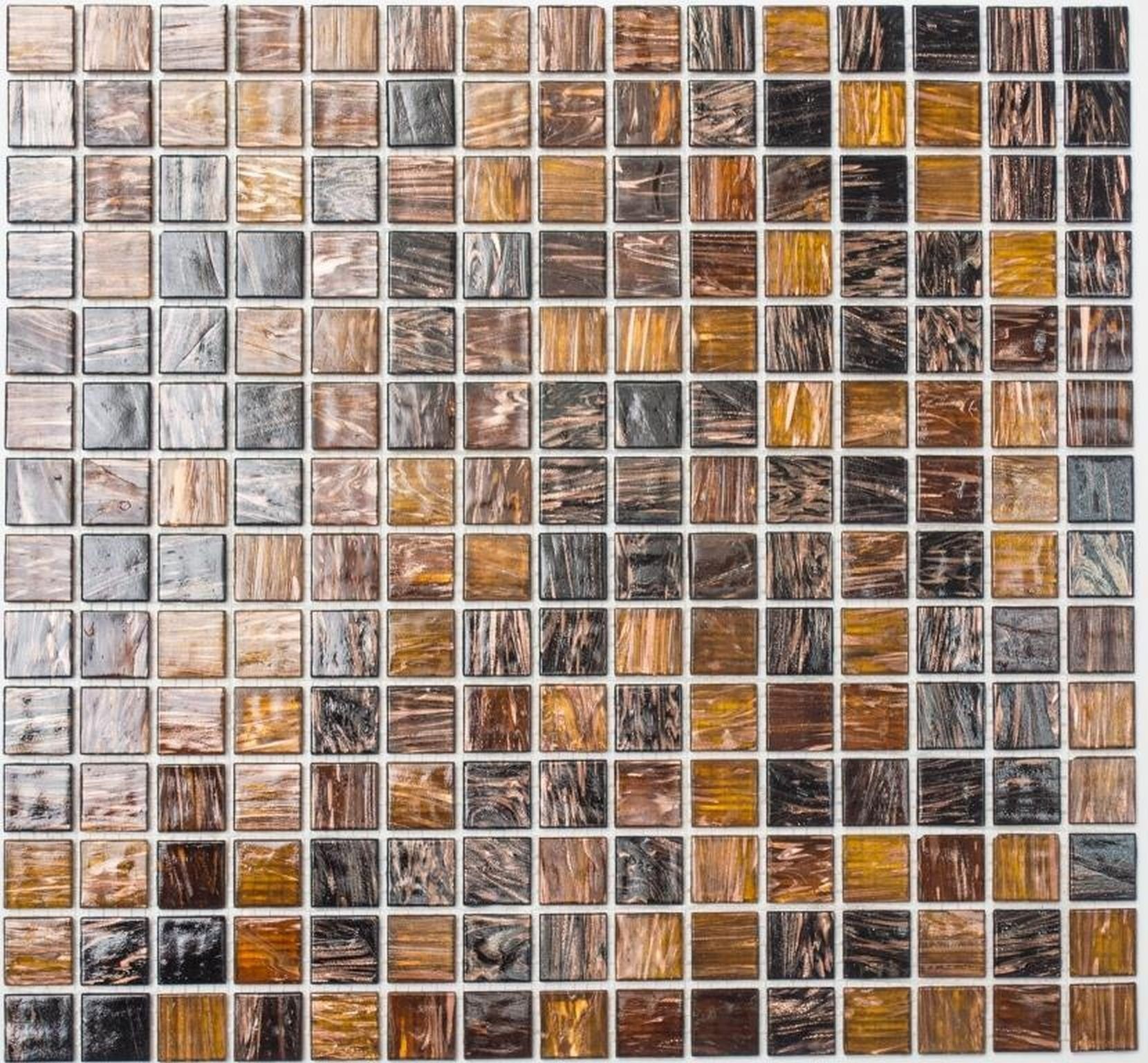 Mosani Bodenfliese Glasmosaik Mosaikfliesen gold beige kupfer braun Duschrückwand