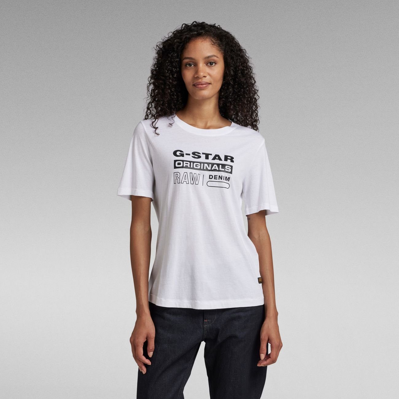 G-Star RAW T-Shirt Originals WMN Label T R White (1-tlg)