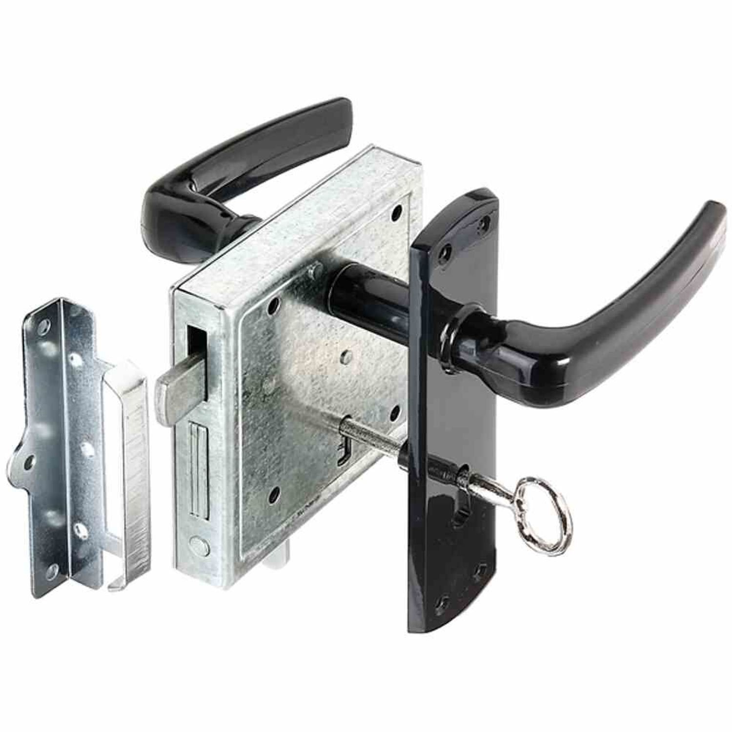 Alberts Aufschraubschloss Kastenschloss SB kompl, m, Drücker, Langschild, Kloben u, Schlüssel