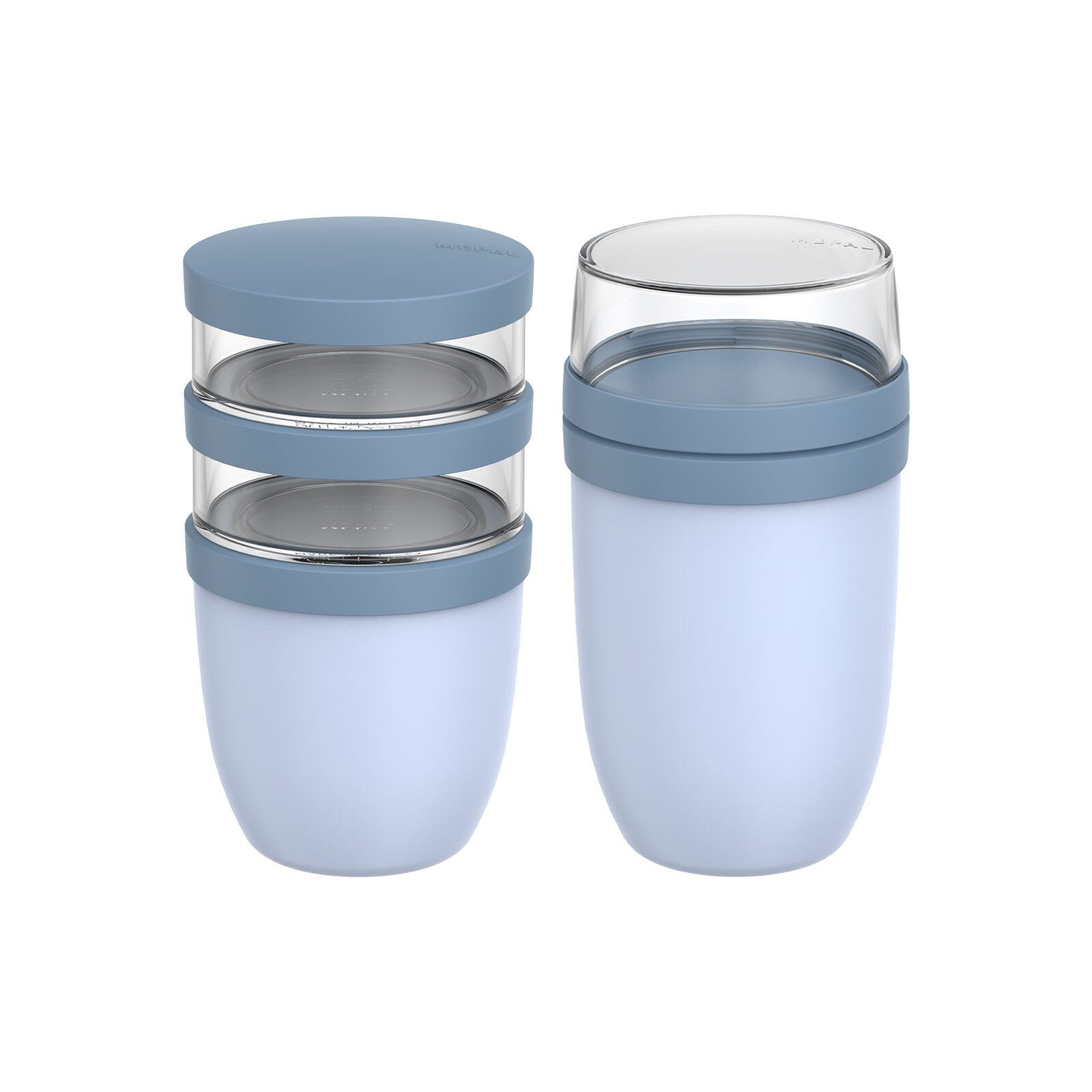 Mepal Lunchbox Ellipse Lunchpot-Set XL 900 ml + 1050 ml 2er Set, Kunststoff, (2-tlg), Spülmaschinengeeignet, Mikrowellenfest