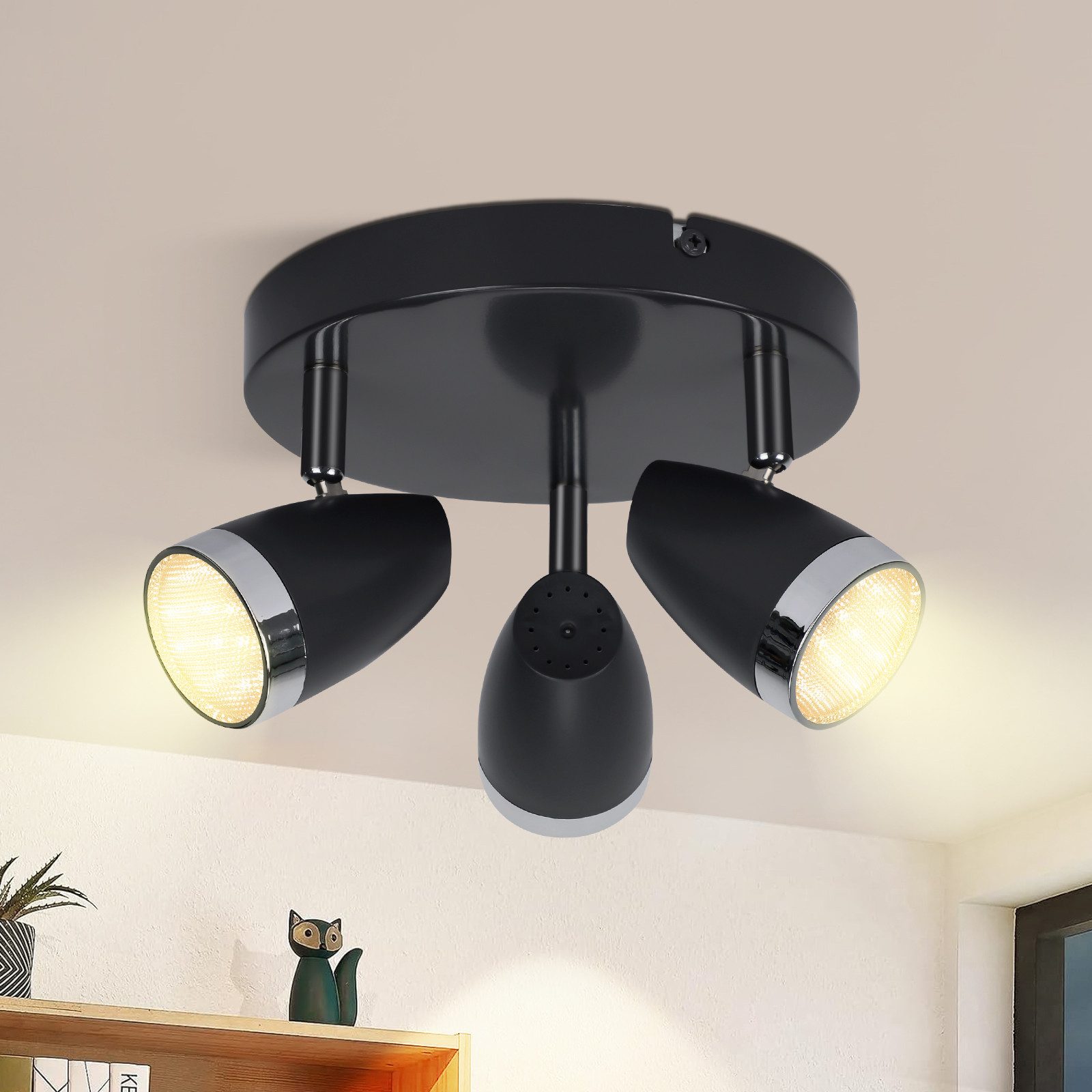 ZMH Deckenstrahler 1/2/3/4 Flammig 4/6/12/16W Deckenlampe schwenkbar 350° W günstig online kaufen