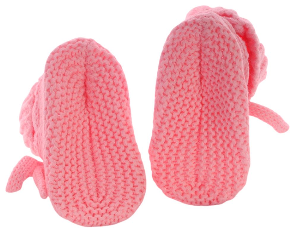 La Bortini Füßlinge Baby Strickschuhe Erstlingssocken gestrickt Stricksocken in Rosa