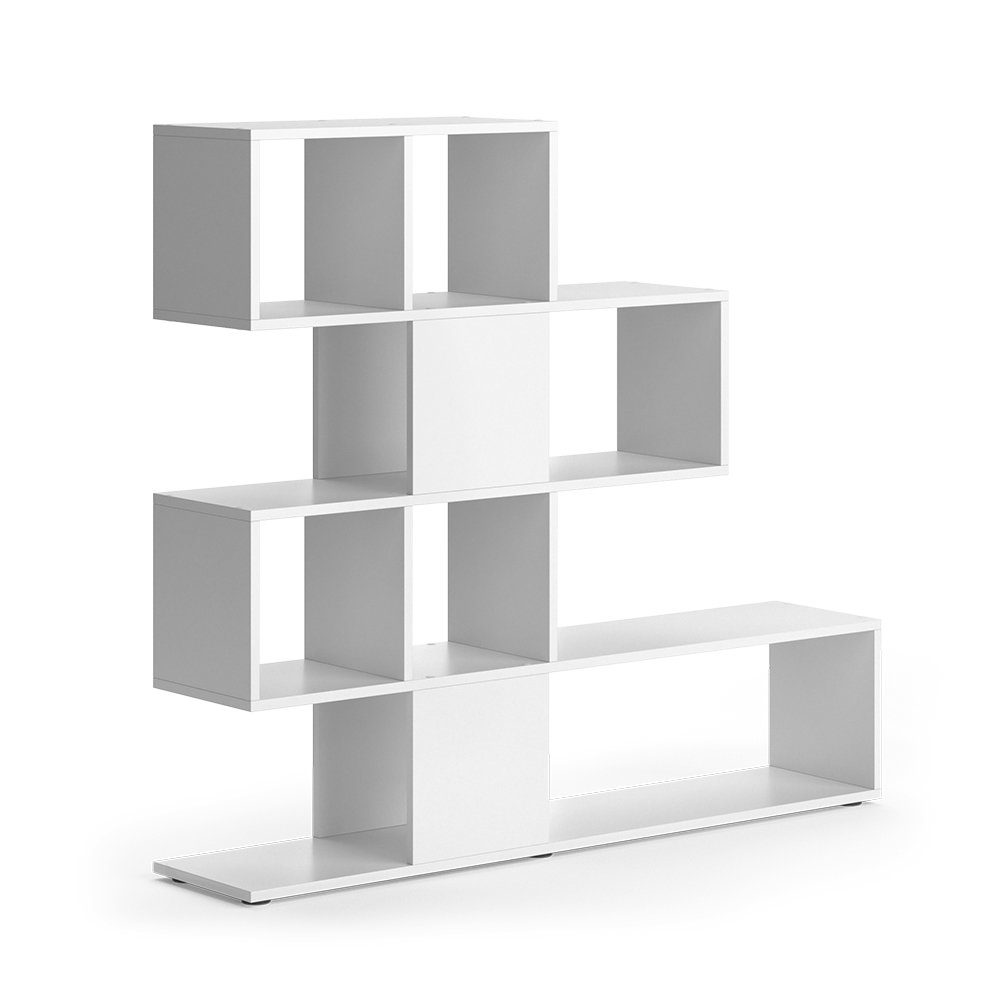 Vicco Raumteiler Hylda, Weiß, 124.4 x 113 cm mit 4 Faltboxen günstig online kaufen