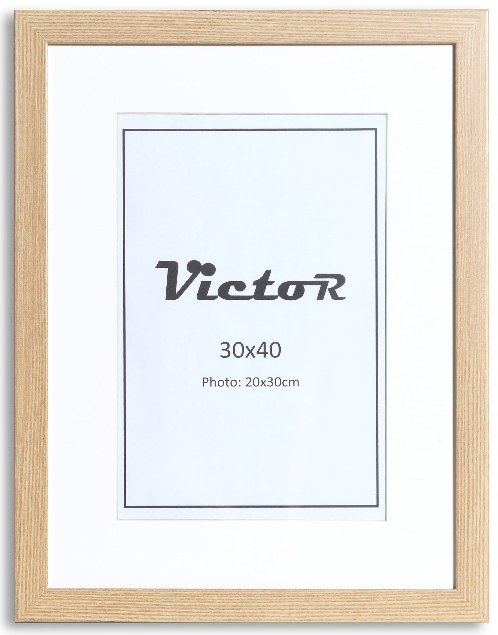 Victor (Zenith) Bilderrahmen Bilderrahmen \"Richter\" - Farbe: Beige - Größe: 30 x 40 cm, Bilderrahmen Beige 30x40 cm mit 20x30 cm Passepartout, Holz