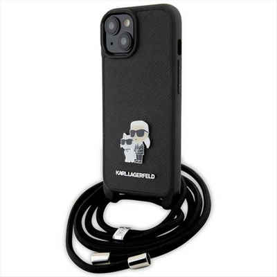 KARL LAGERFELD Smartphone-Hülle Karl Lagerfeld Apple iPhone 15 Plus Schutzhülle Saffiano Metal Pin