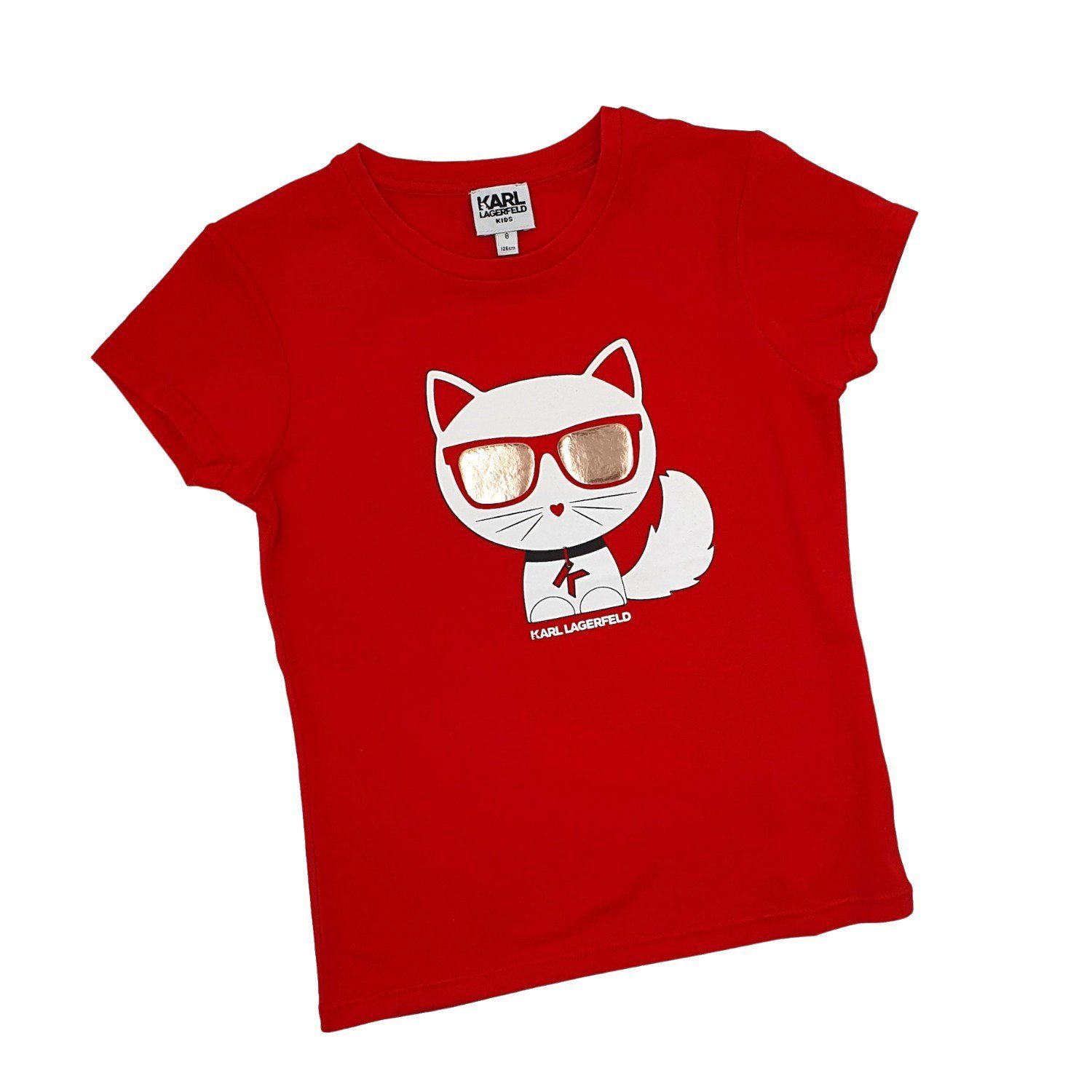 LAGERFELD Lagerfeld rot T-Shirt Katze Karl Choupette KARL T-Shirt