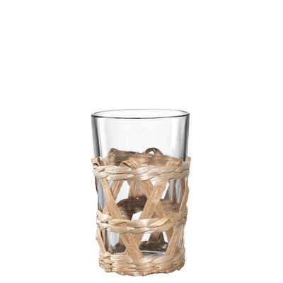 LEONARDO Glas Trinkglas 220 ml beige mit Geflecht GARDA, Glas, Wasserglas Saftglas