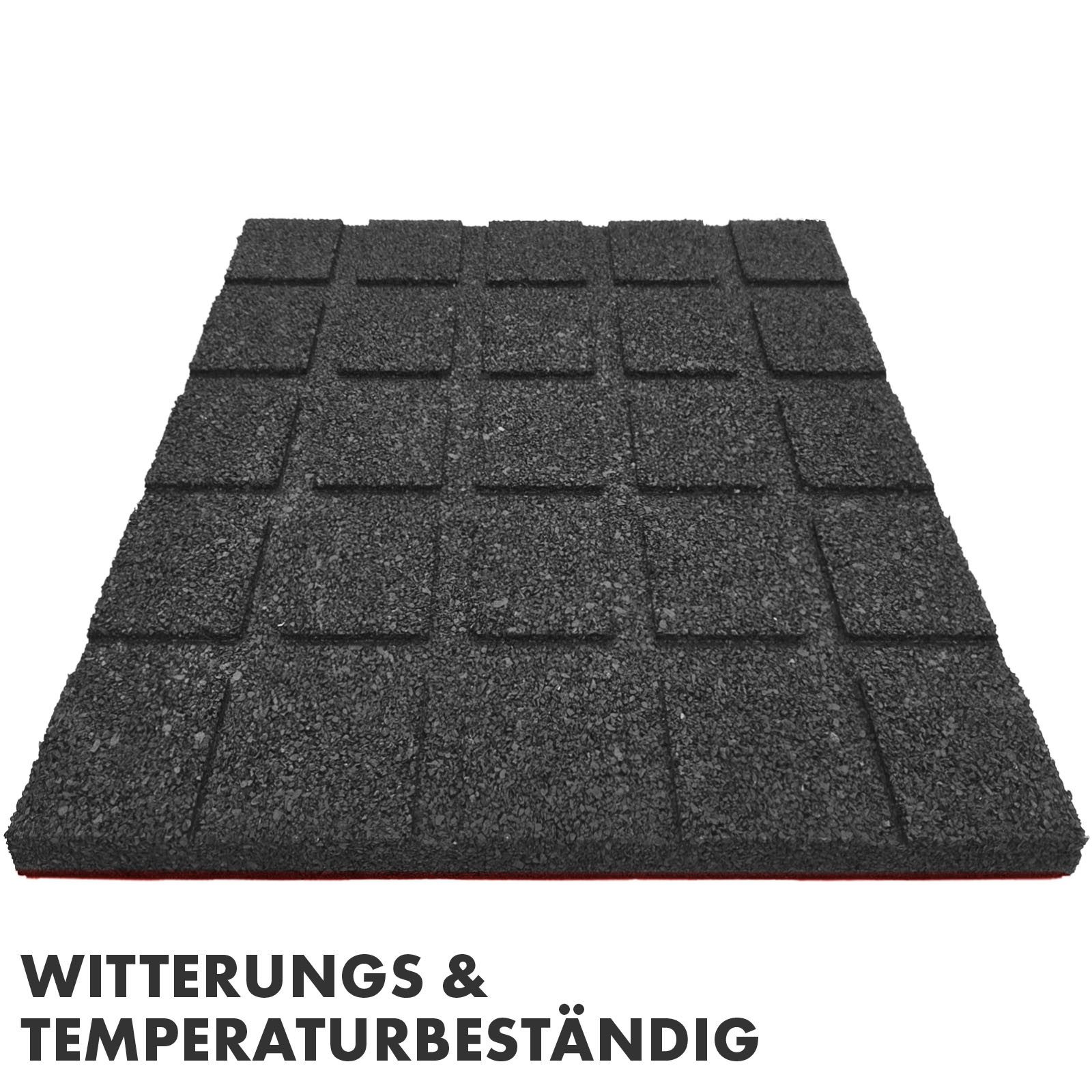 Kubus Gummimatte Fallschutzmatte Catch, Universelle & wetterfest Bodenschutzmatte, In vielen Farben, 50 x 50 cm