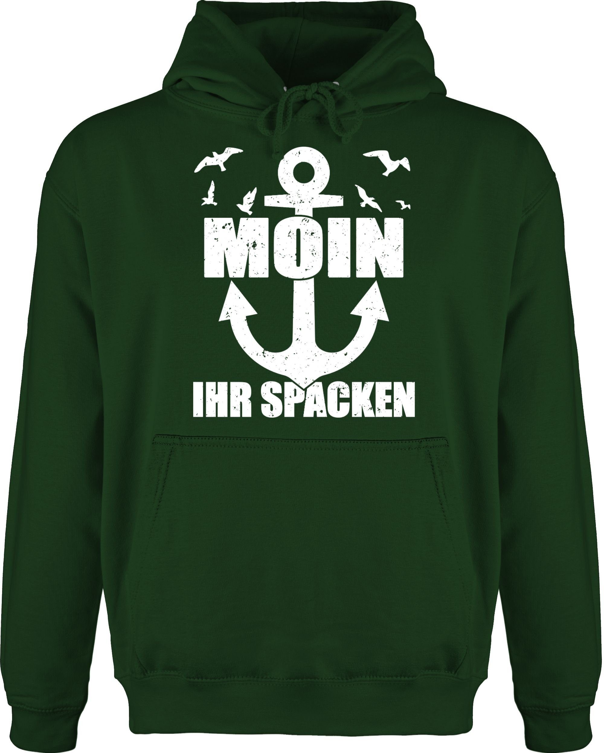 Shirtracer Hoodie »Moin ihr Spacken mit Anker weiß Sprüche Statement mit Spruch Männer