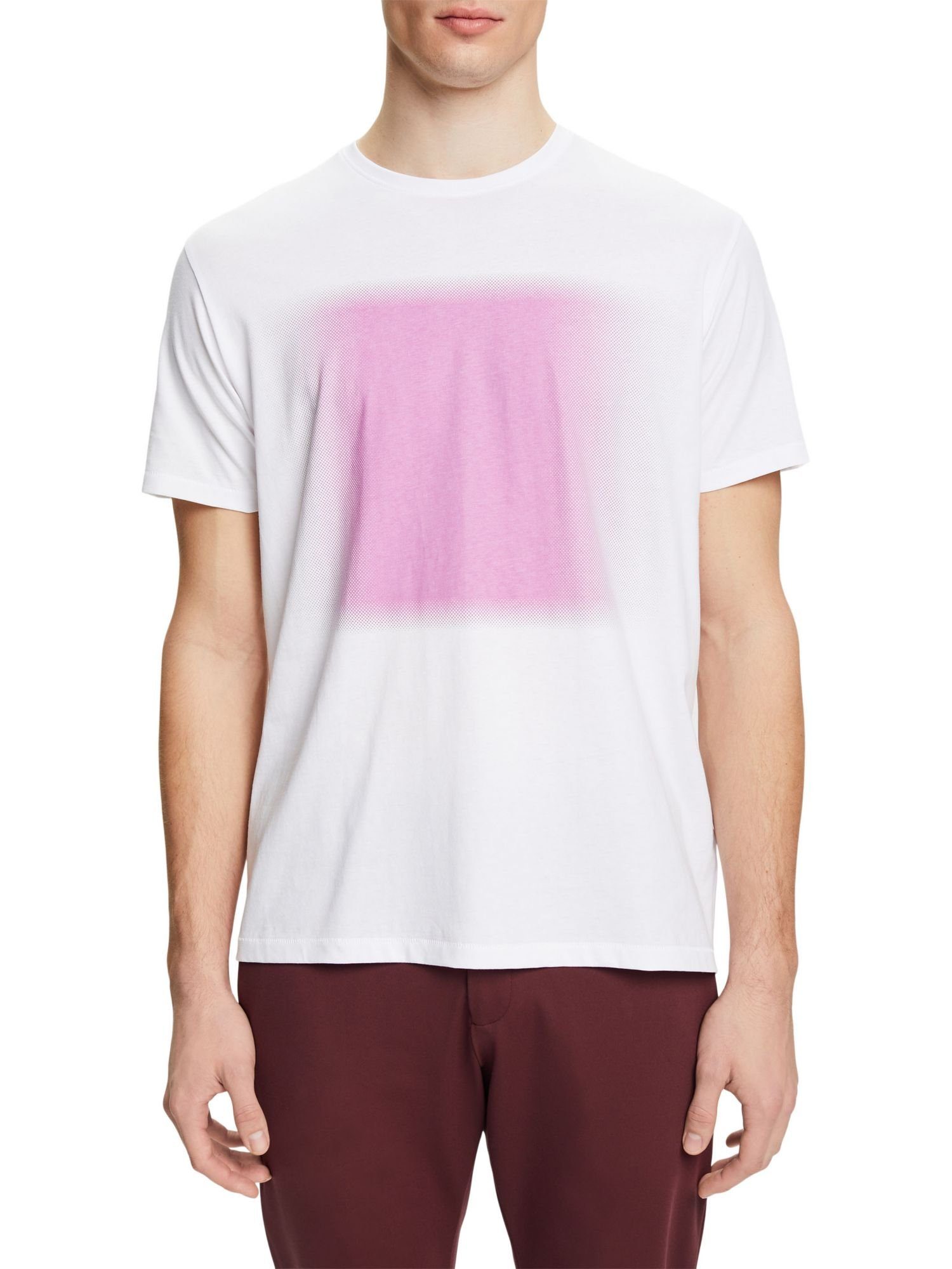 edc Print by mit Esprit WHITE Baumwoll-T-Shirt (1-tlg) T-Shirt