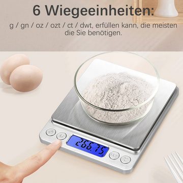 MAGICSHE Küchenwaage Digitale Edelstahl 10,6 x 13,4 cm
