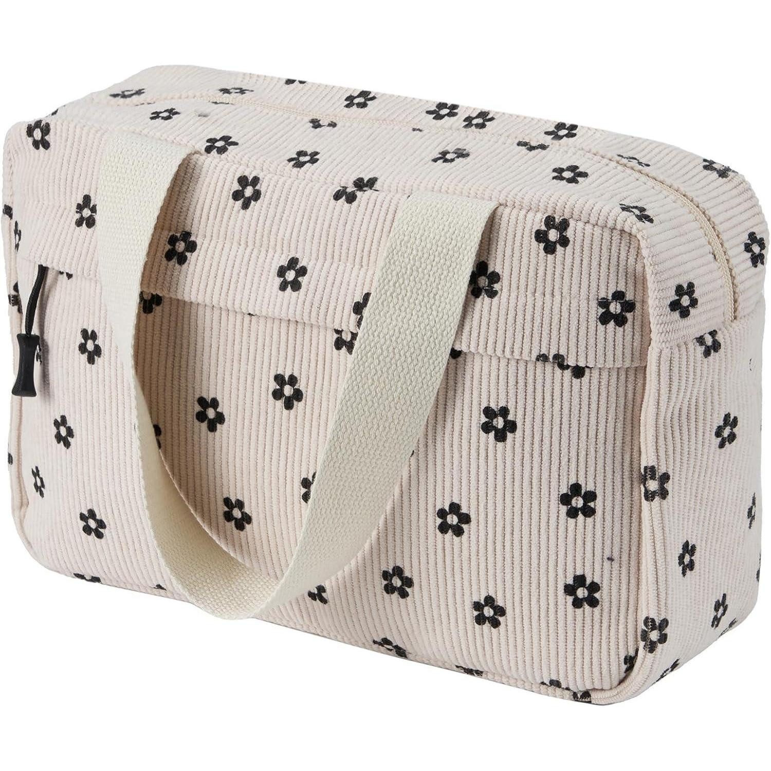 Kosmetiktasche Kulturtasche Kosmetiktasche Cord Damen Makeup Reise Mädchen Beige-c
