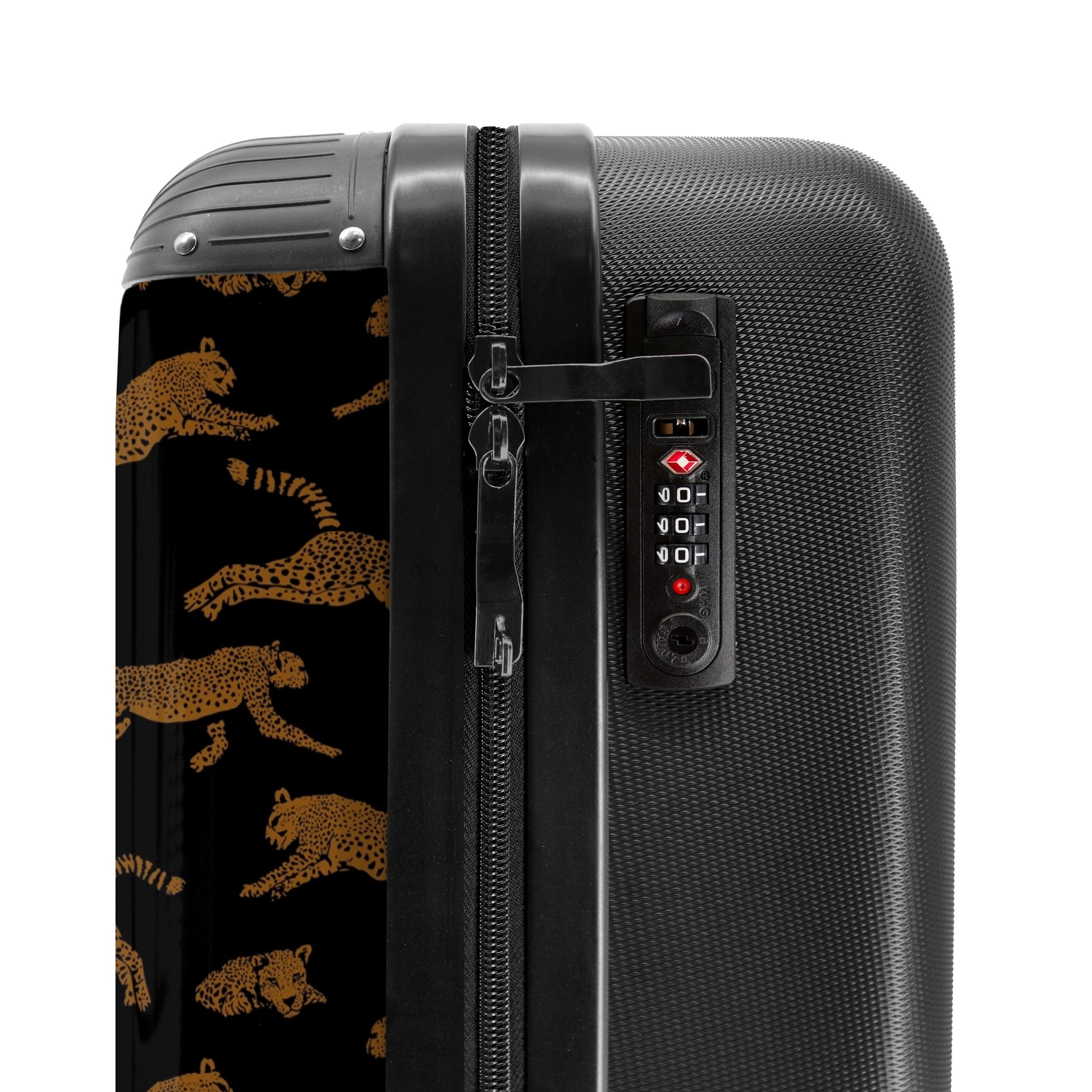 NoBoringSuitcases.com© Hartschalen-Trolley Schwarz mit Panthern 55x35x20cm, Handgepäck Koffer & Trolleys, Luggage, Reisekoffer Frauen – Bild 5 von 5