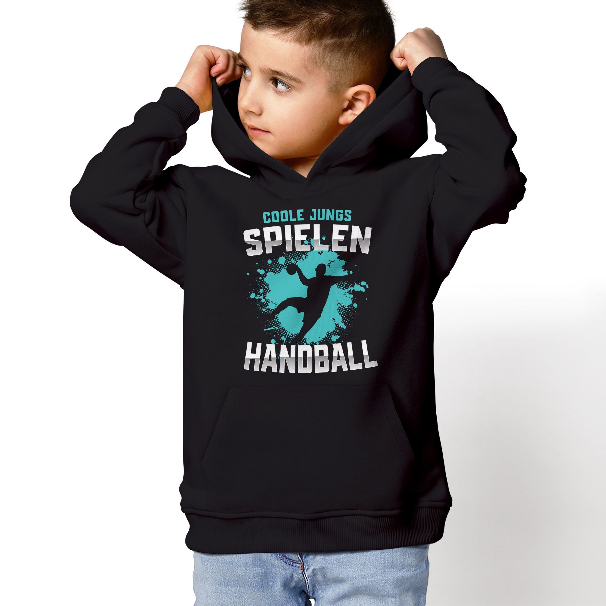 MoonWorks Hoodie Kinder Hoodie Jungen Handball Sport Hobby Spruch Coole Jungs Geschenk