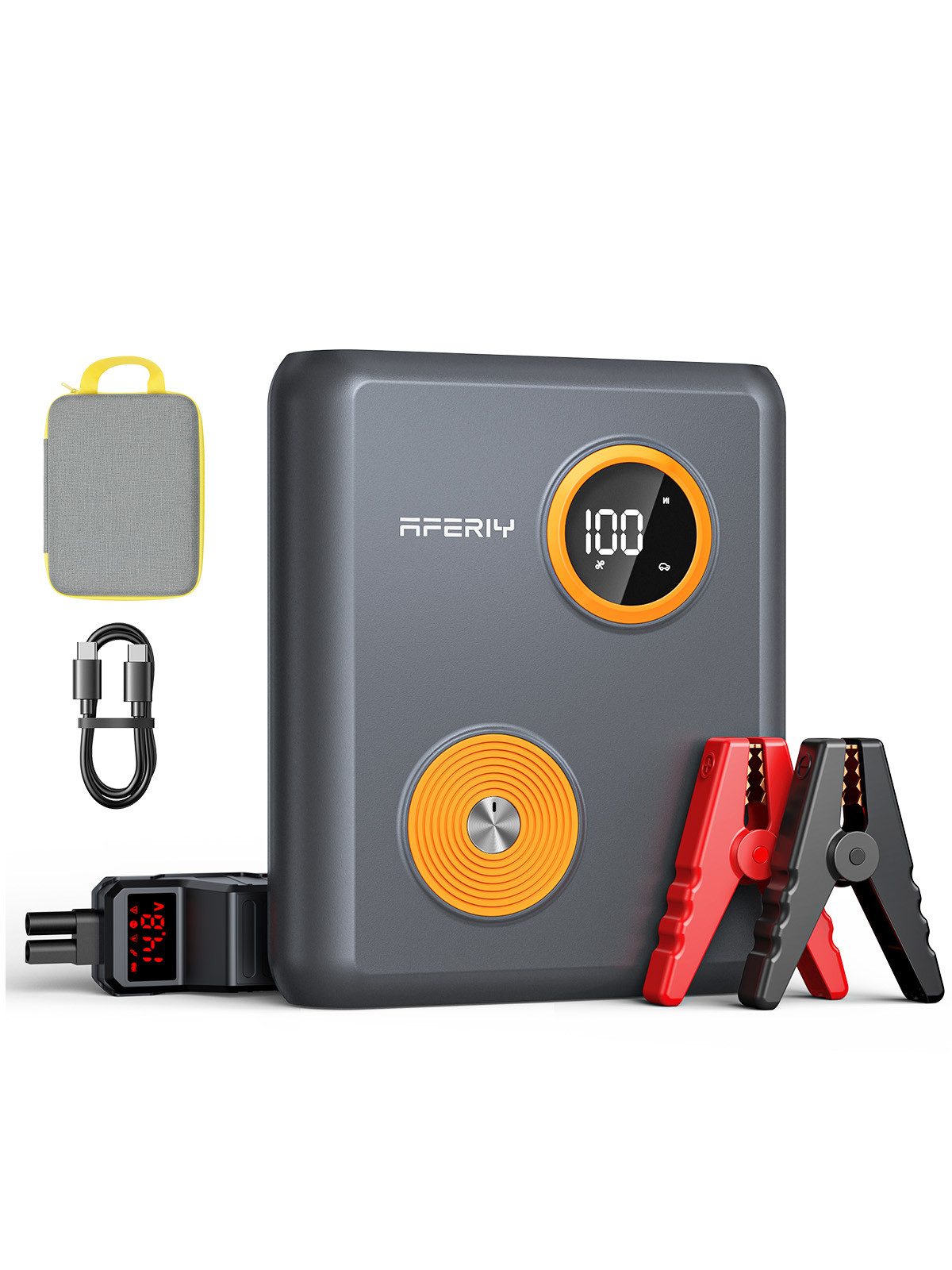 Rolipo Starthilfe Powerbank Auto Powerbank, PD60W Schnellladung, LED-Anzeige Starthilfegerät 2000A, AF-GK03 27500 mAh (12 V), tragbare Batterie für Autos,6L Benzin/3L Diesel, Puncture-resistant