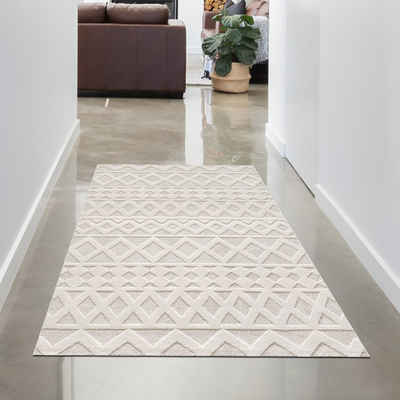 Teppich Teppich mit Skandivanischem Rautenmuster in Creme, Carpetia, rechteckig, Höhe: 14 mm