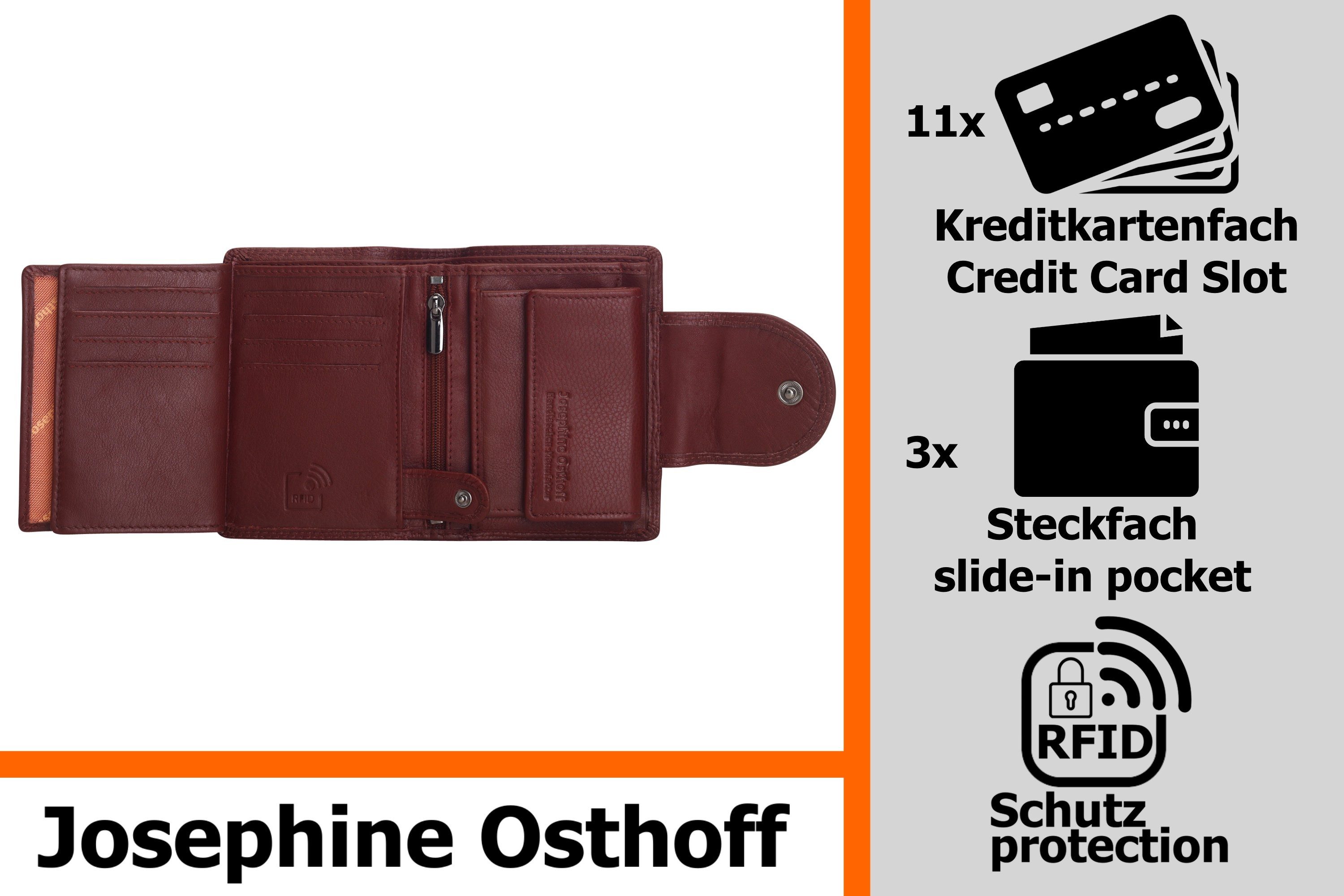 Brieftasche Wiener bordeaux Josephine Osthoff Geldbörse Minibrieftasche