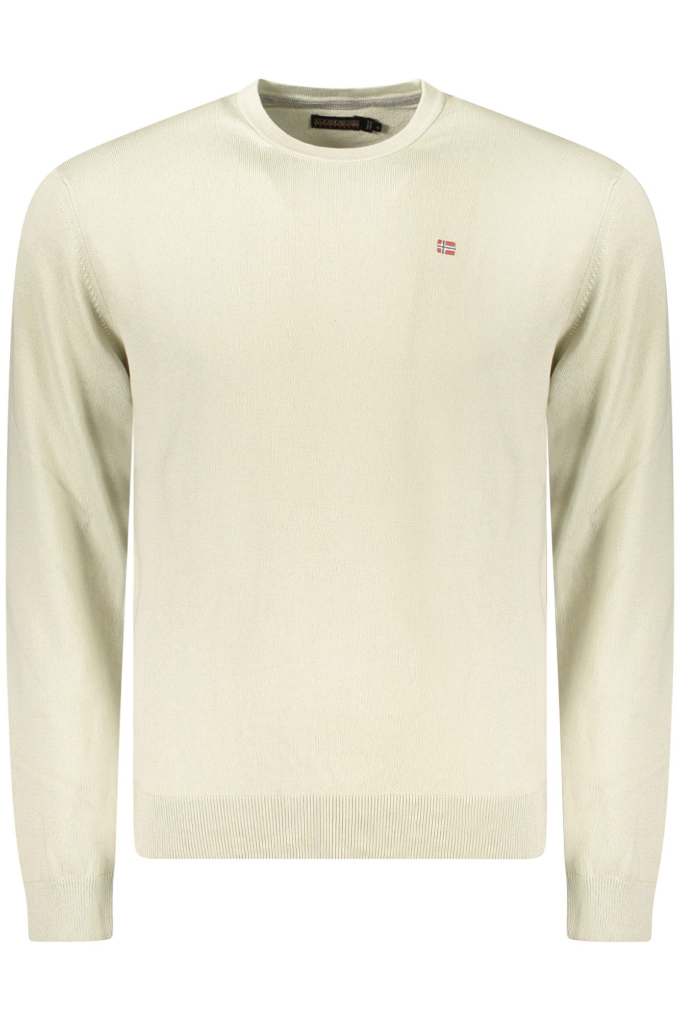 Napapijri В'язані светри Zeitloser Herrenpullover Beige - Rundhals, Stickerei, Perfekte Passfor